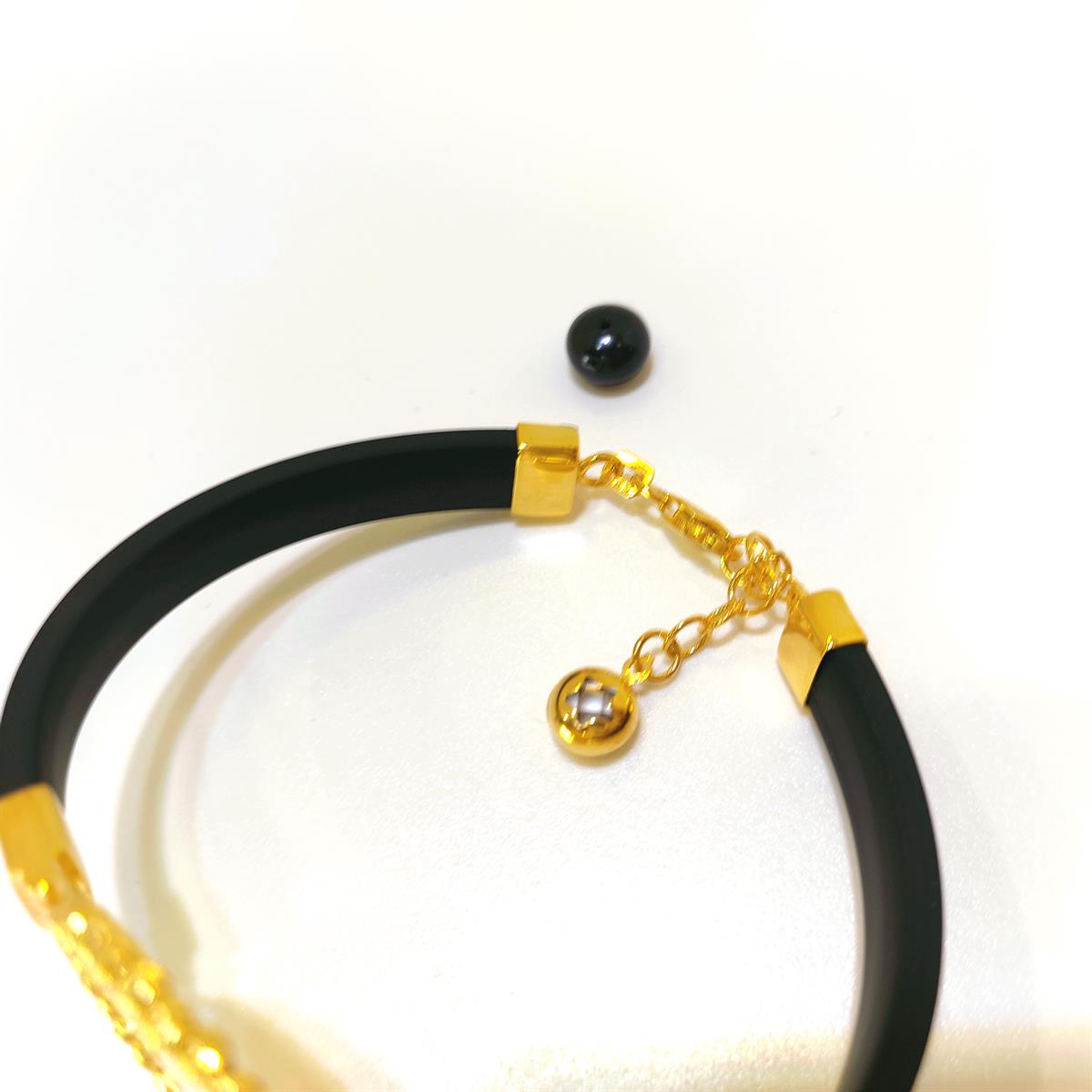 Yarım Altınlı Dorika Toplu Silikon Bileklik 22 Ayar+14 ayar HD VİDEOLU