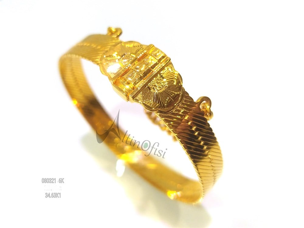 34,63gr Diyarbakır Hasırı Kelepçe Bilezik 18 Ayar Altın