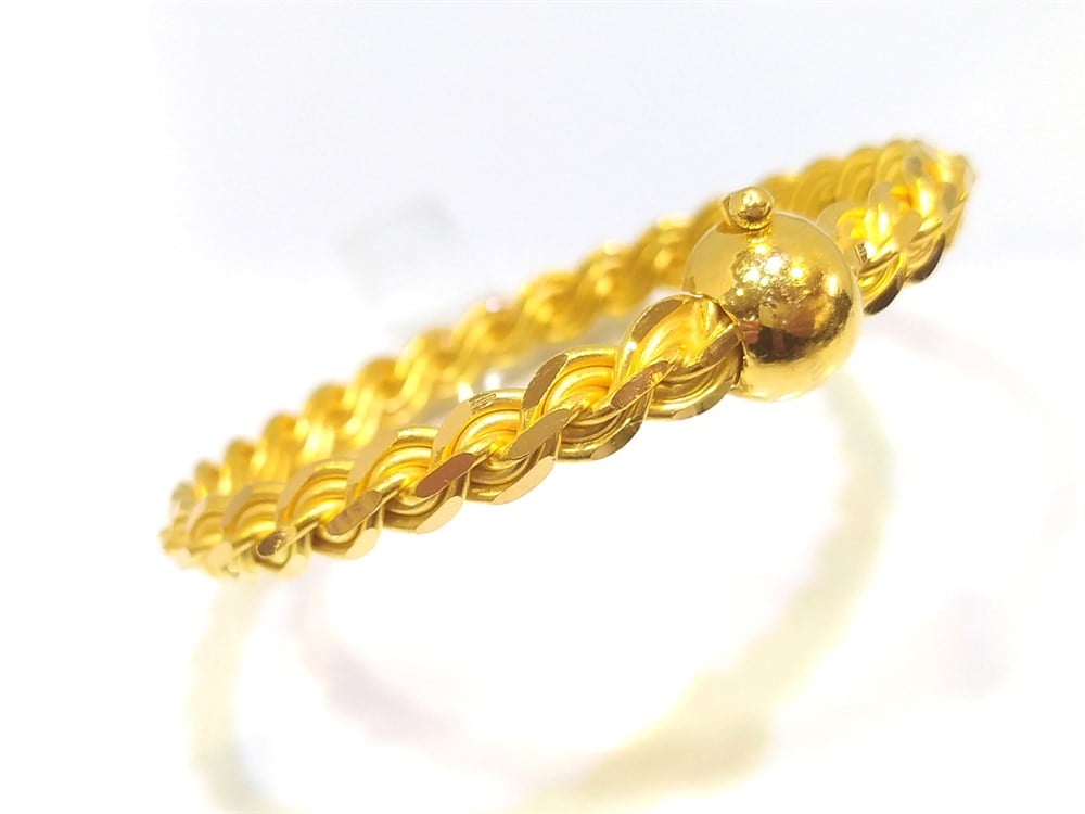 40,00gr Elmas Kırığı Kelepçe Bilezik 22 Ayar Altın