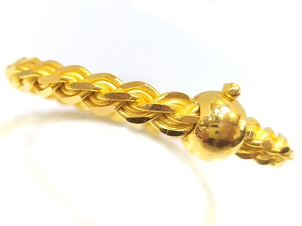 40,00gr Elmas Kırığı Kelepçe Bilezik 22 Ayar Altın