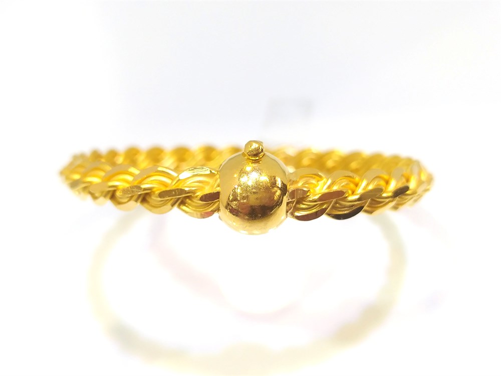 40,00gr Elmas Kırığı Kelepçe Bilezik 22 Ayar Altın