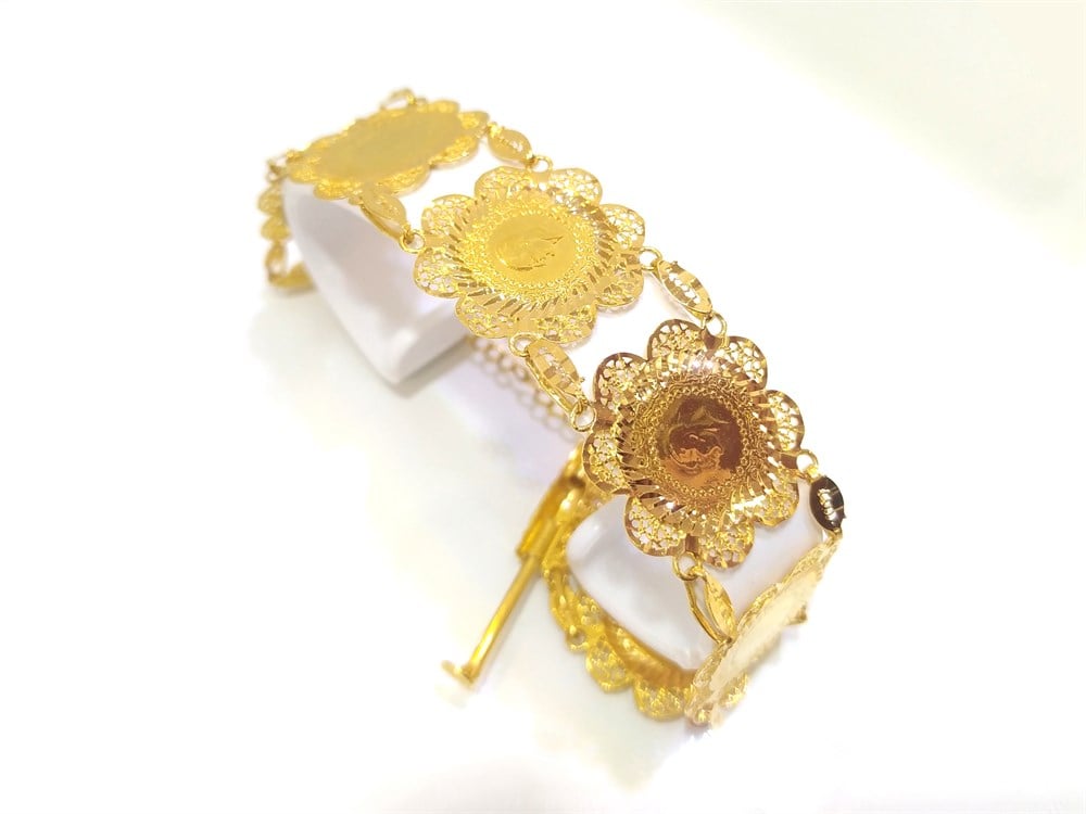 Çeyrek Altınlı Künye Bileklik  22 Ayar Altın 