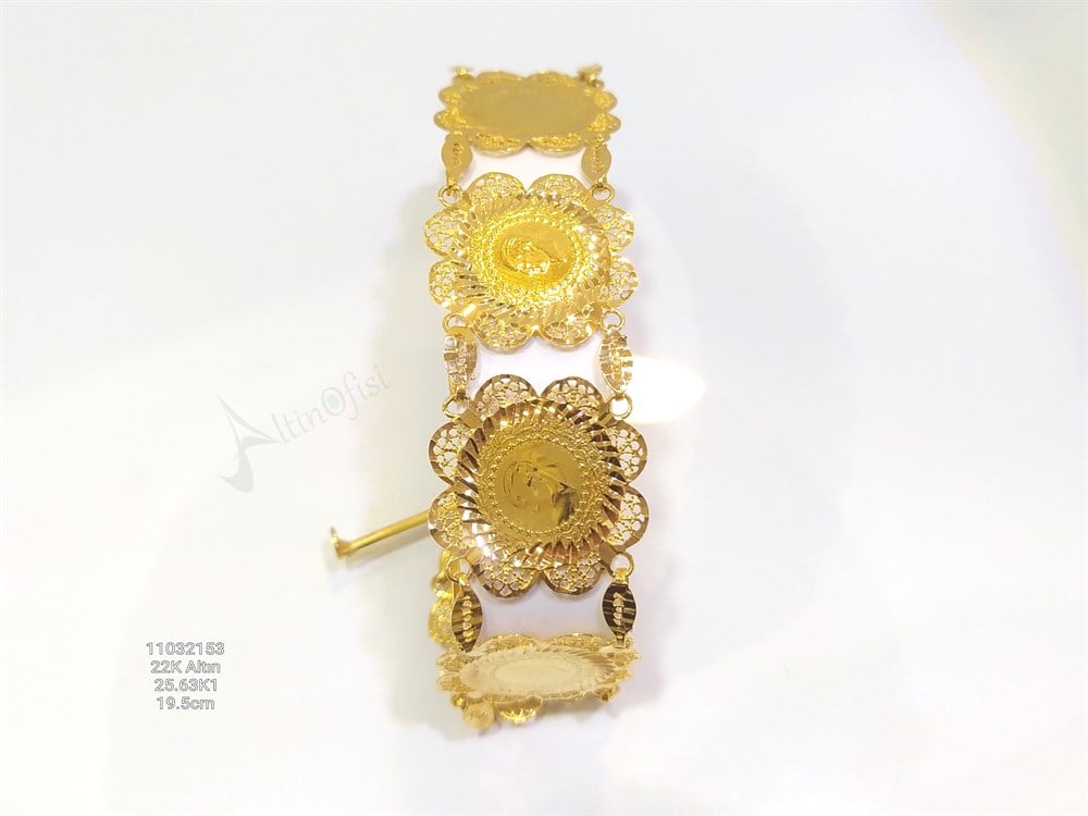 Çeyrek Altınlı Künye Bileklik  22 Ayar Altın 