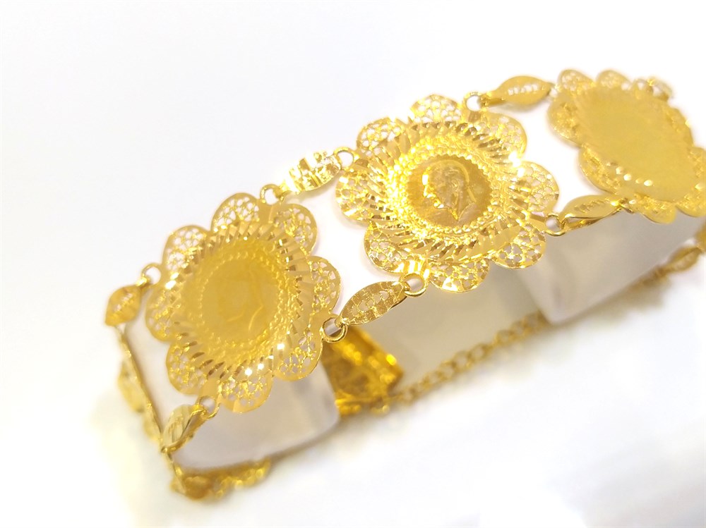 Çeyrek Altınlı Künye Bileklik  22 Ayar Altın 