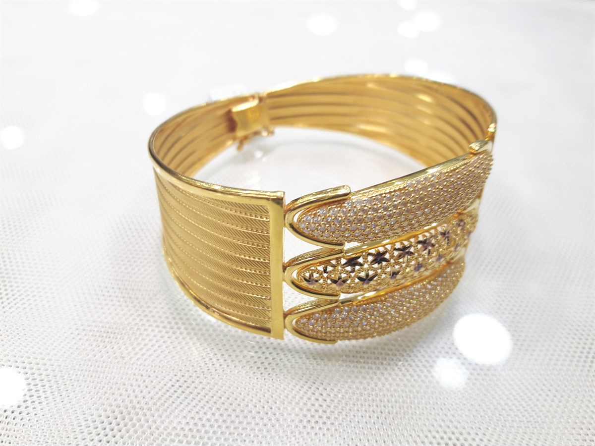 Tasarım Kelepçe Bilezik 22 Ayar Altın