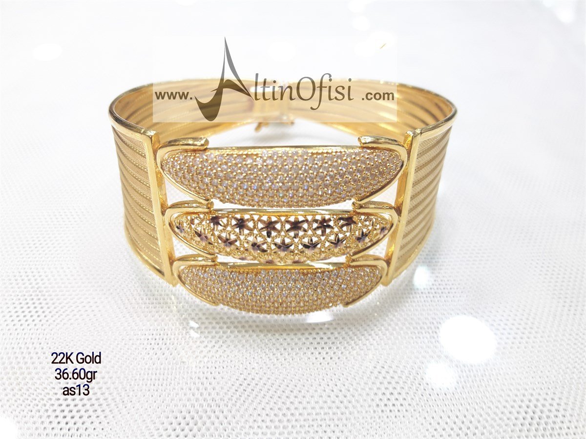 Tasarım Kelepçe Bilezik 22 Ayar Altın