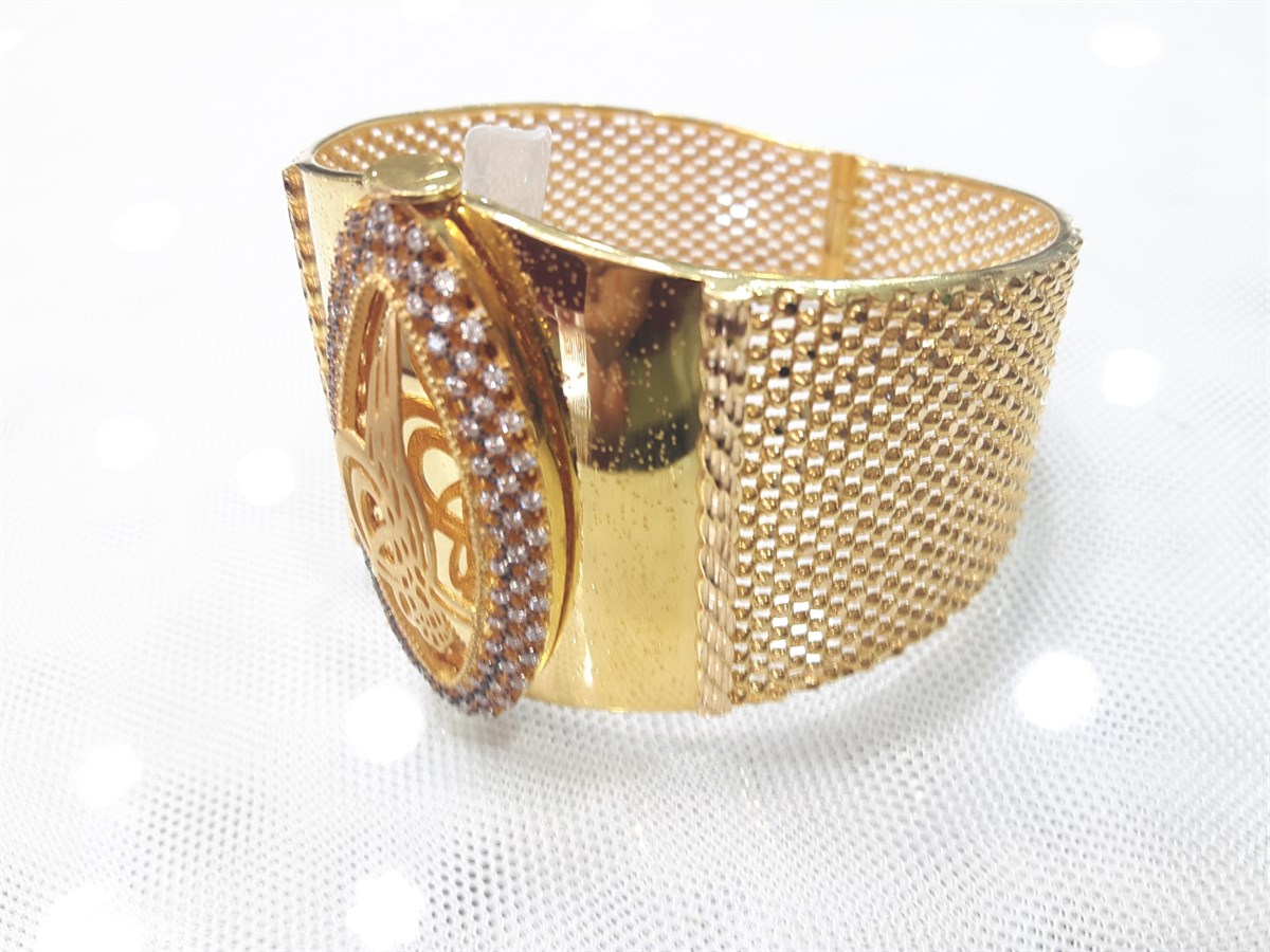 Tuğralı Kelepçe Bilezik 22 Ayar Altın