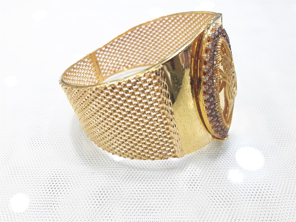 Tuğralı Kelepçe Bilezik 22 Ayar Altın