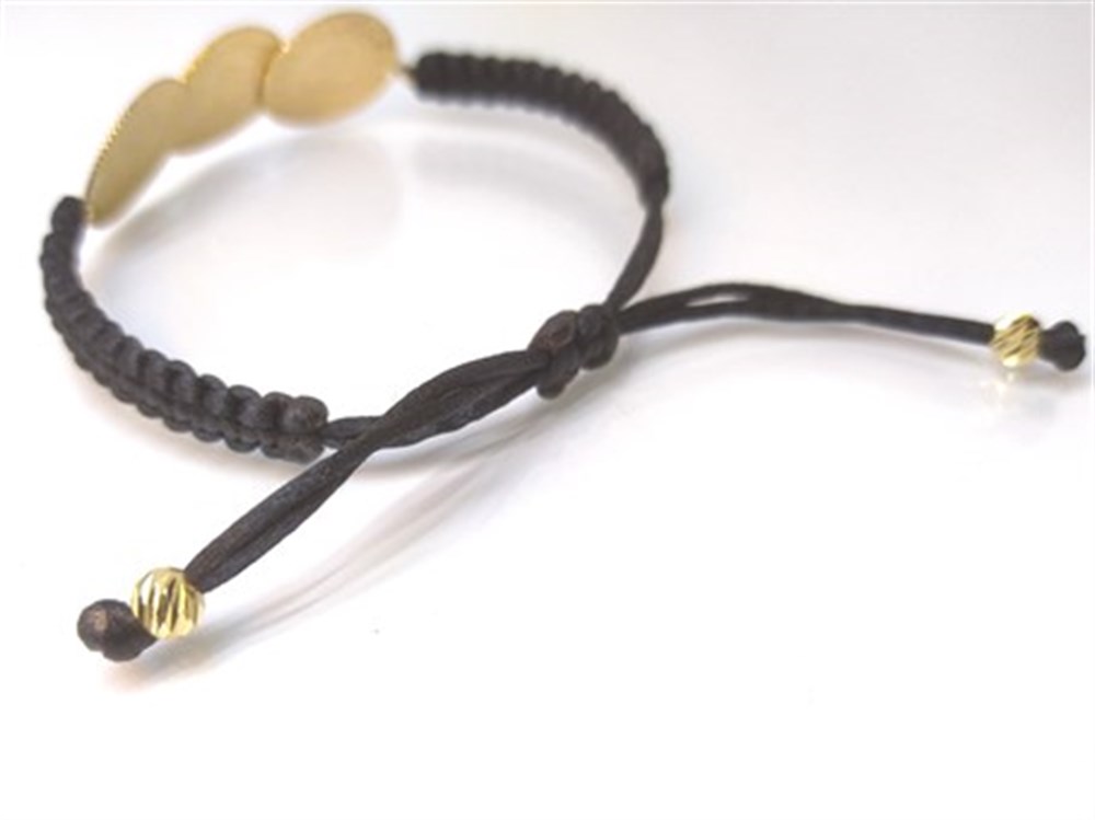 Üç Çeyrek Altınlı Makrome Örgü Bileklik 22 Ayar Altın