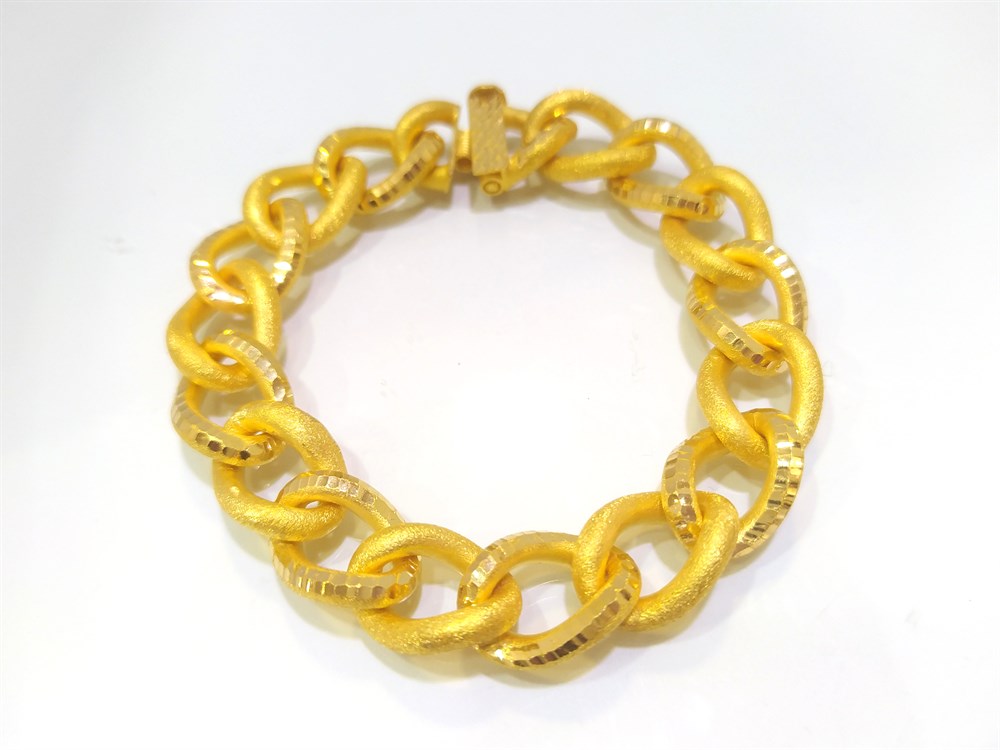 Uzay Yolu Zincir Künye Bileklik  22 Ayar Altın 