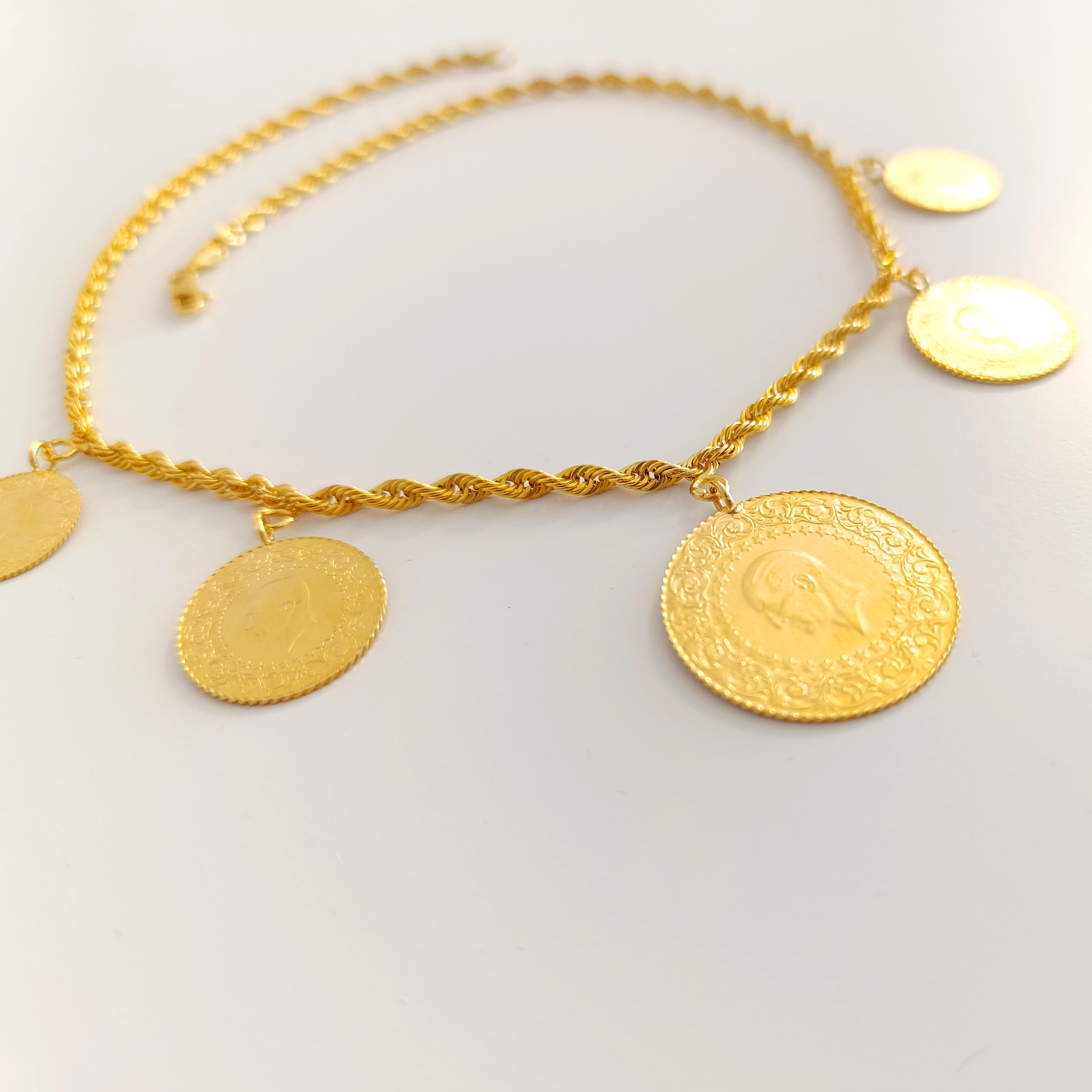 Sıralı Altınlı Kolye  Altınlı Kolye Tam Altın Yarım Altın ve Çeyrek Altınlı