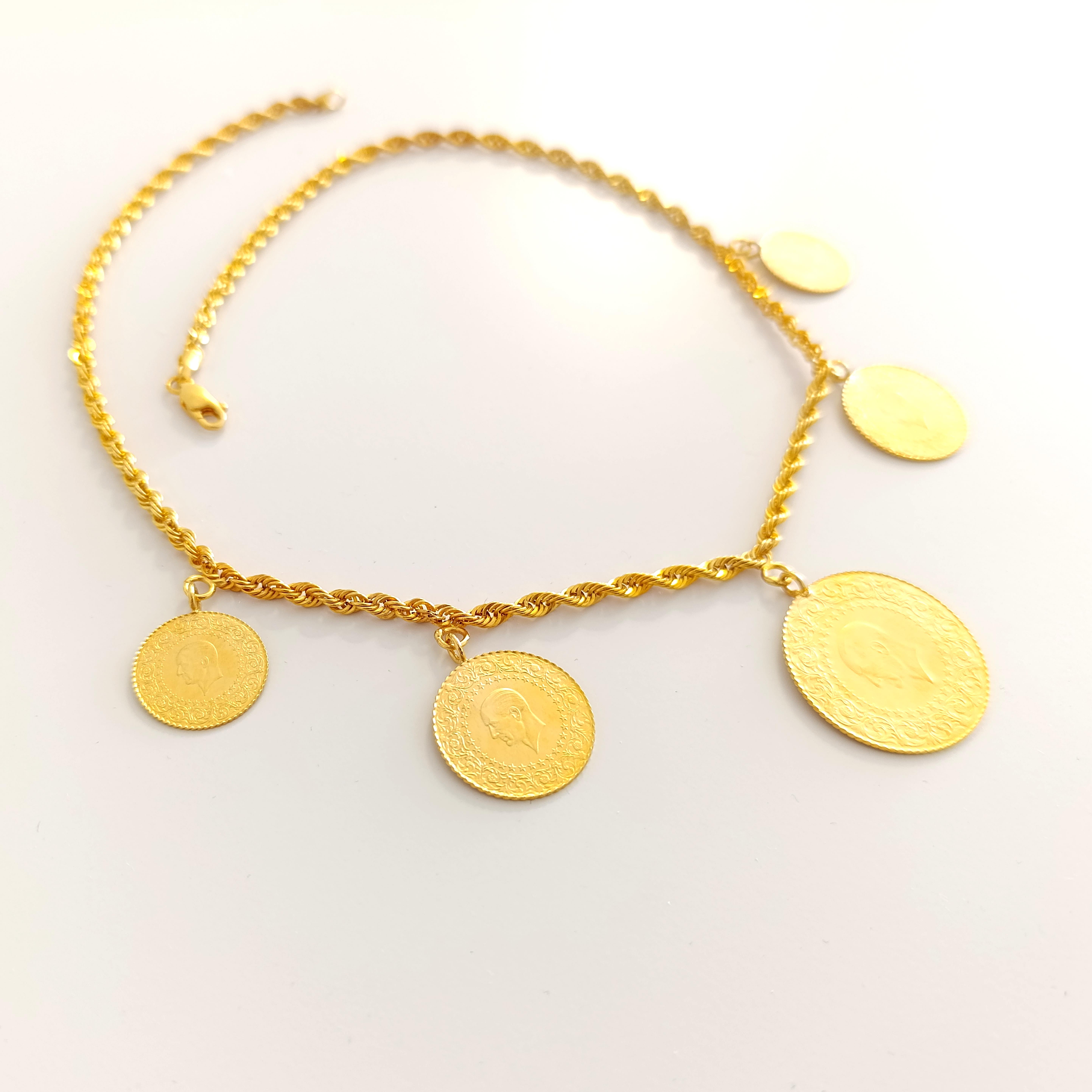 Sıralı Altınlı Kolye  Altınlı Kolye Tam Altın Yarım Altın ve Çeyrek Altınlı