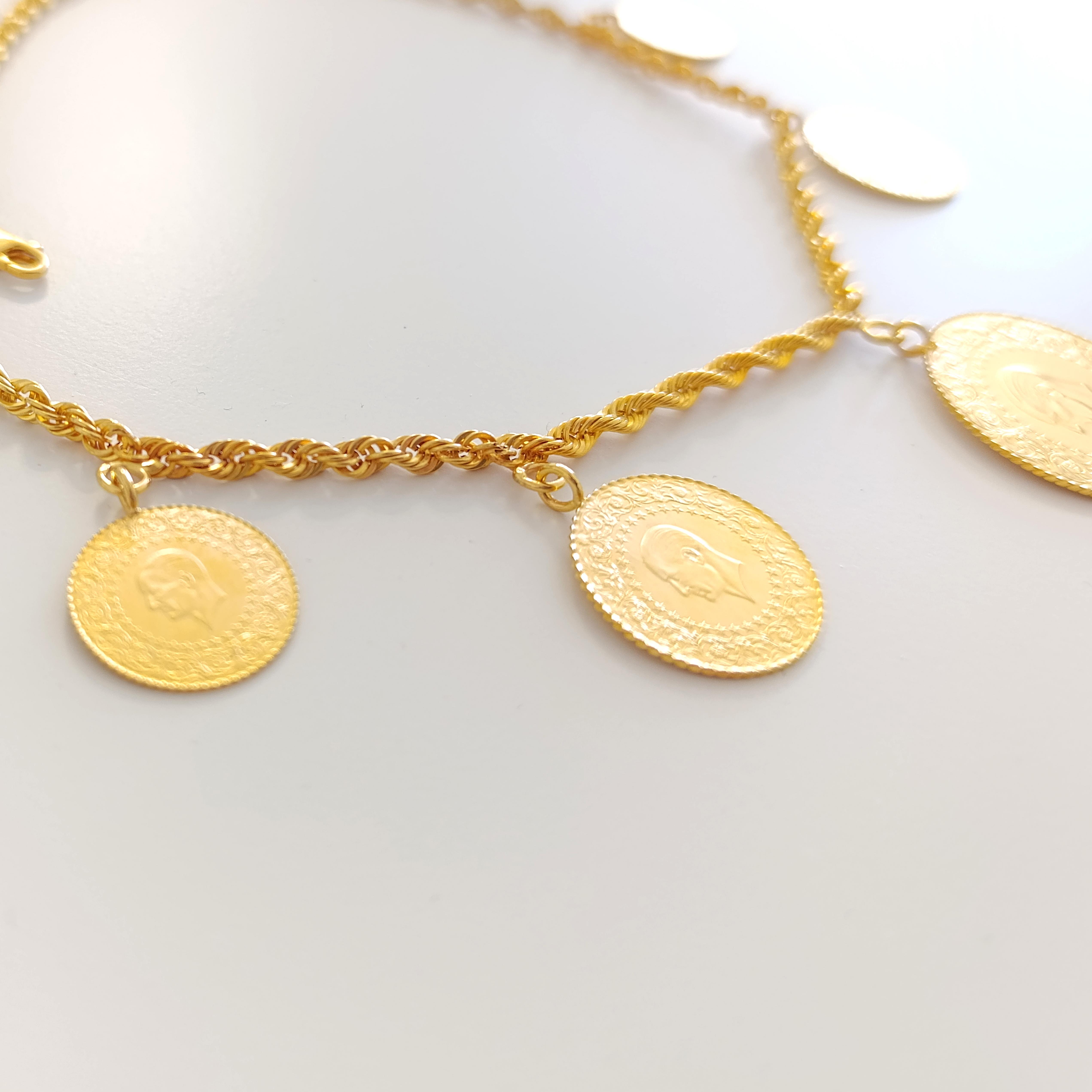 Sıralı Altınlı Kolye  Altınlı Kolye Tam Altın Yarım Altın ve Çeyrek Altınlı