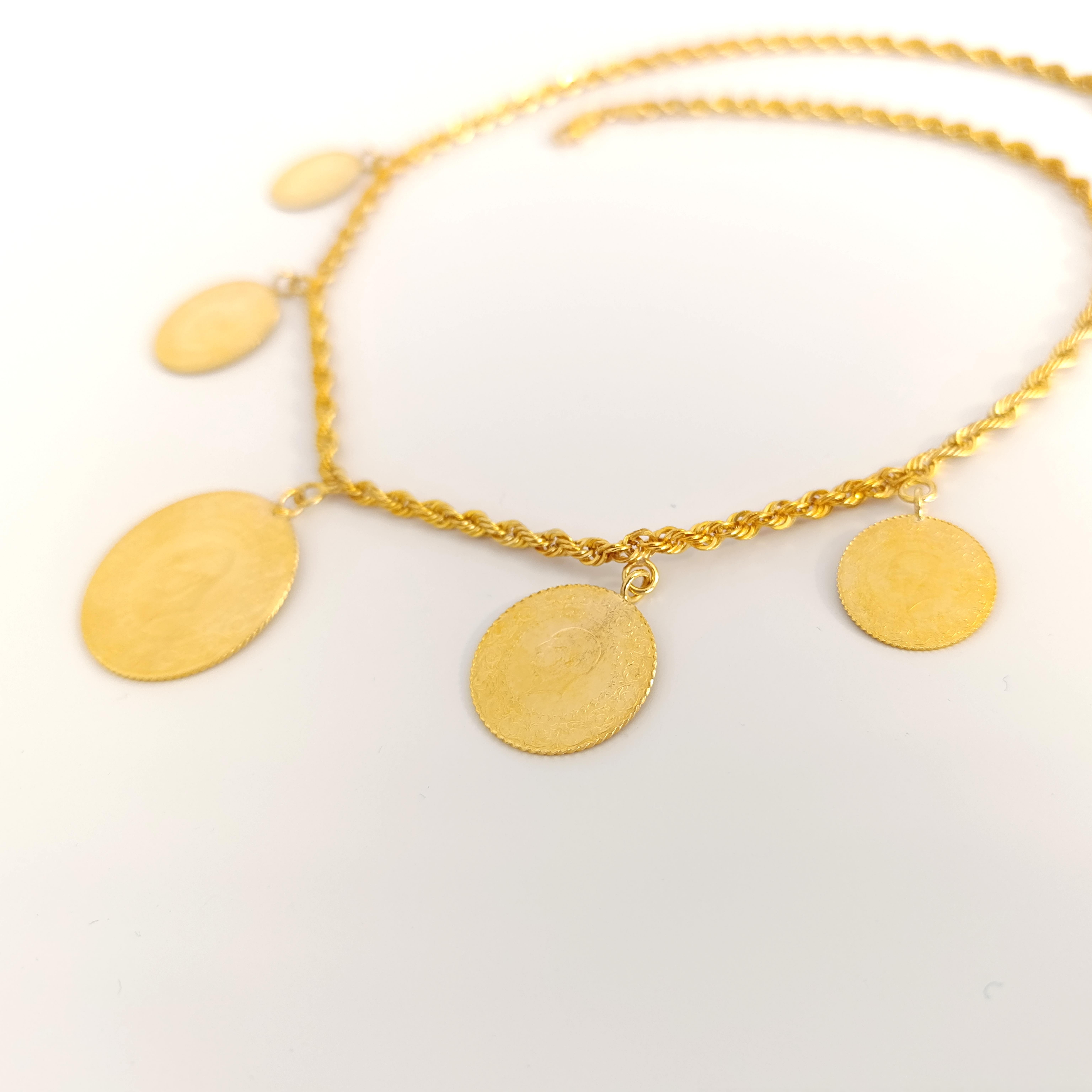 Sıralı Altınlı Kolye  Altınlı Kolye Tam Altın Yarım Altın ve Çeyrek Altınlı