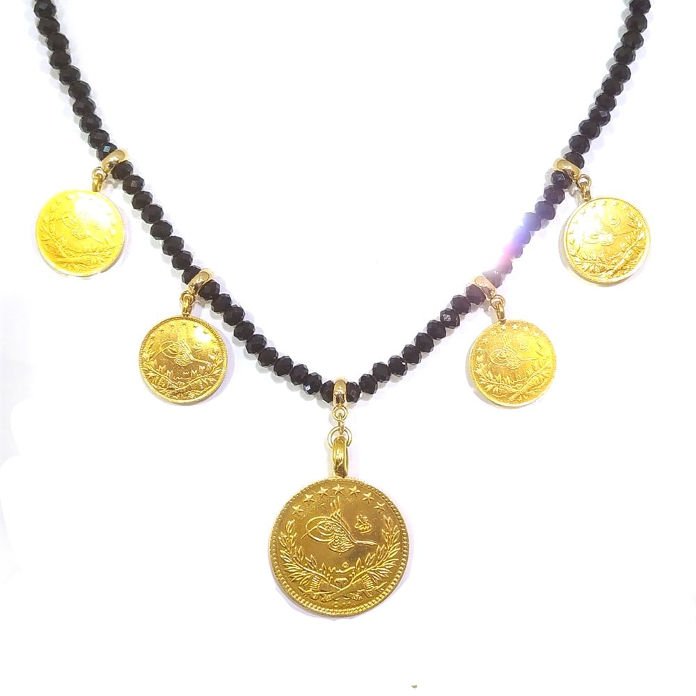 1 Adet Beşi Biryerde 4 Adet Reşat TAm altınlı kolye 22 Ayar Altın