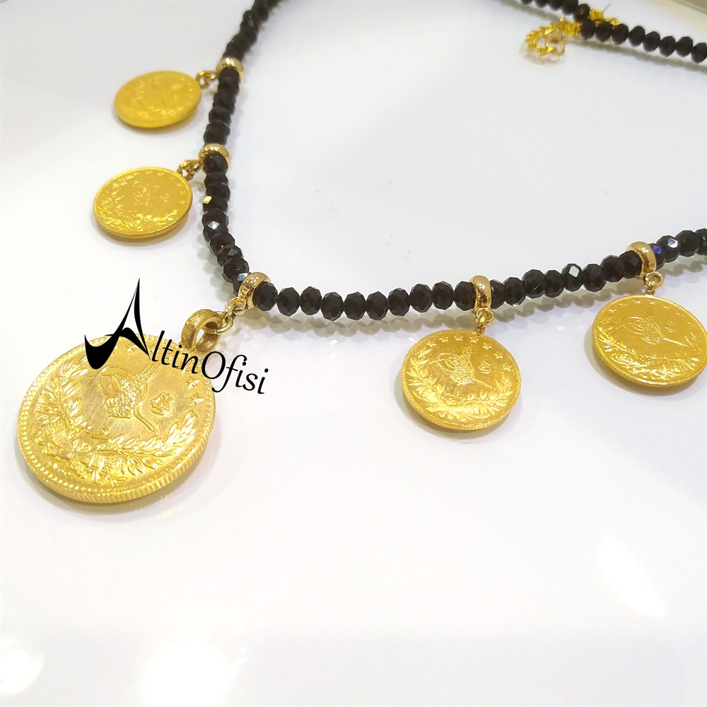 1 Adet Beşi Biryerde 4 Adet Reşat TAm altınlı kolye 22 Ayar Altın