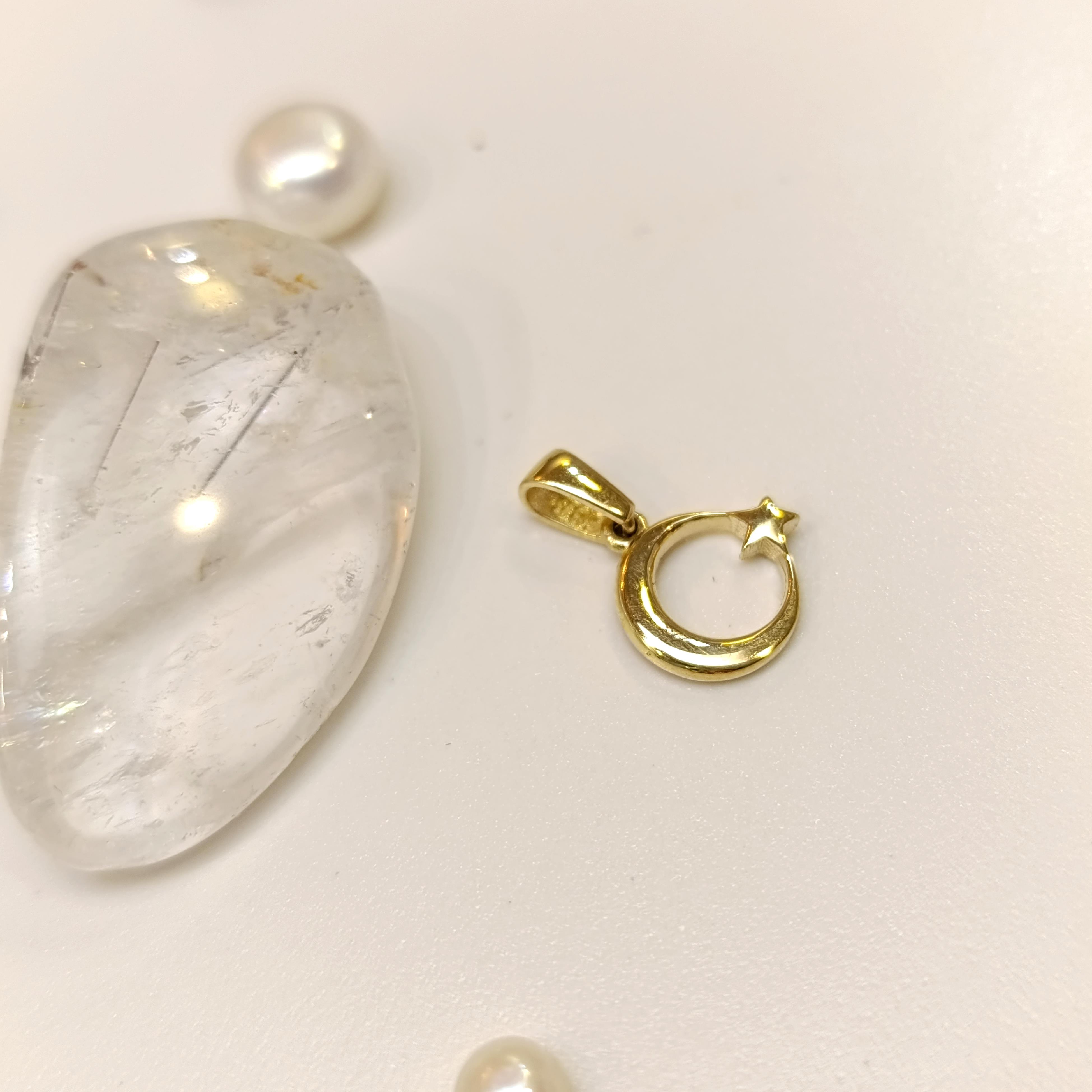 10.3mm Ayyıldız Kolye 14 Ayar Altın 4K VİDEOLU