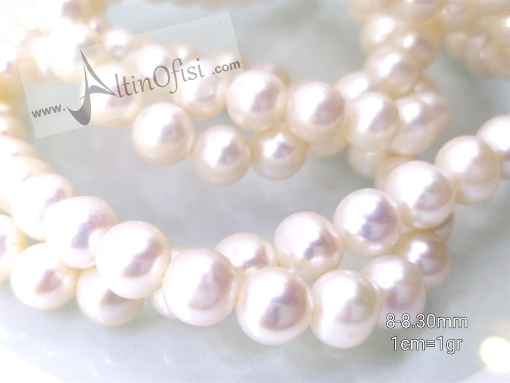 1cm Dizi İnci Gerdanlık 14 Ayar Altın