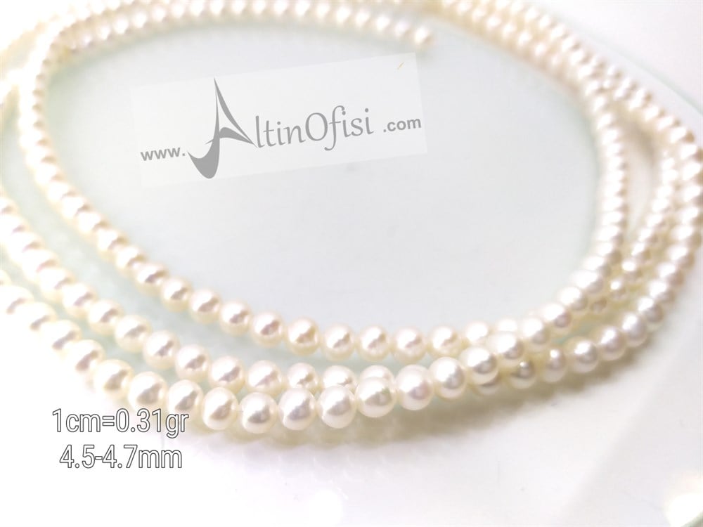 1cm Dizi İnci Gerdanlık 14 Ayar Altın