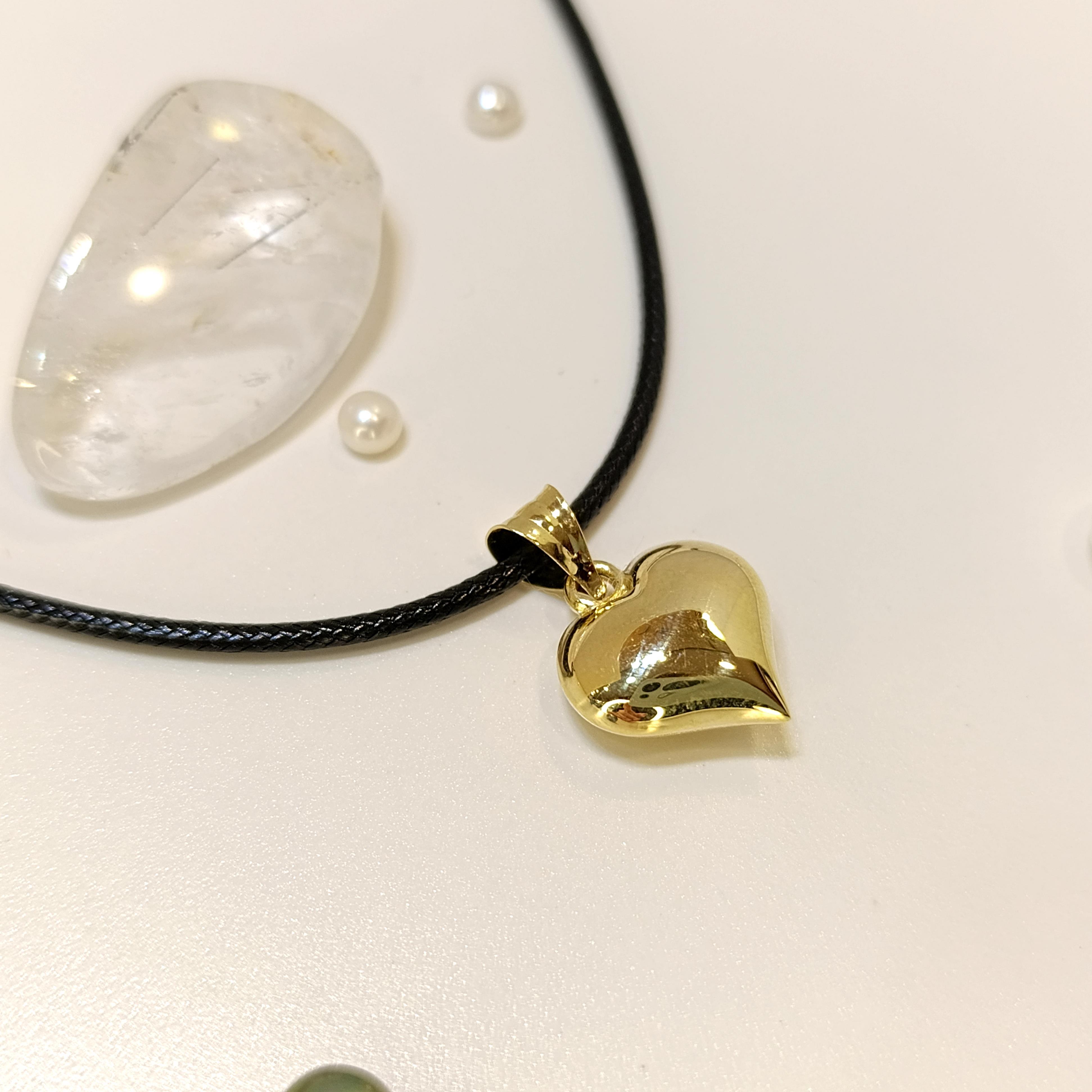 22mm Kalp Kolye 14 Ayar Altın HD VİDEOLU