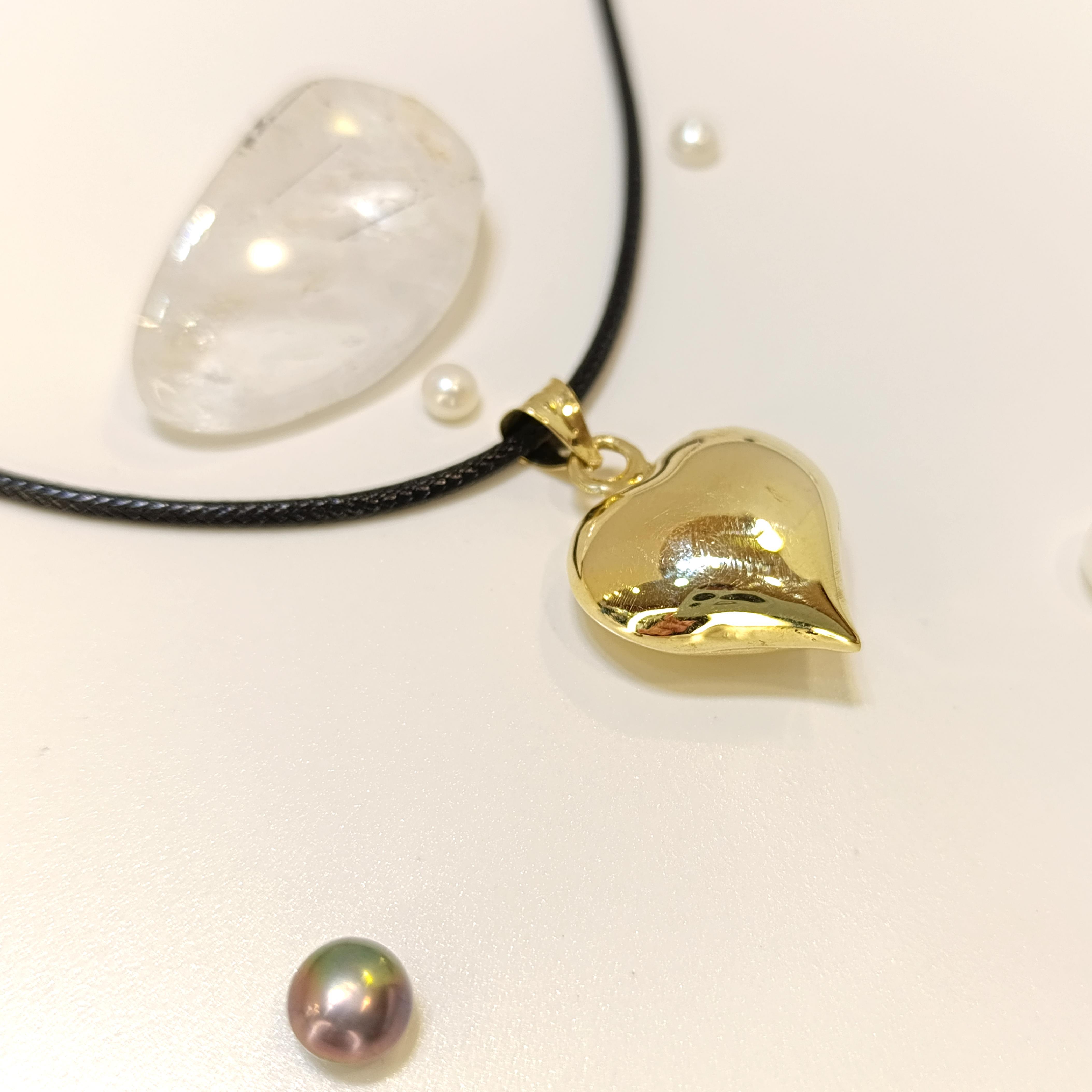 31mm Kalp Kolye 14 Ayar Altın HD VİDEOLU