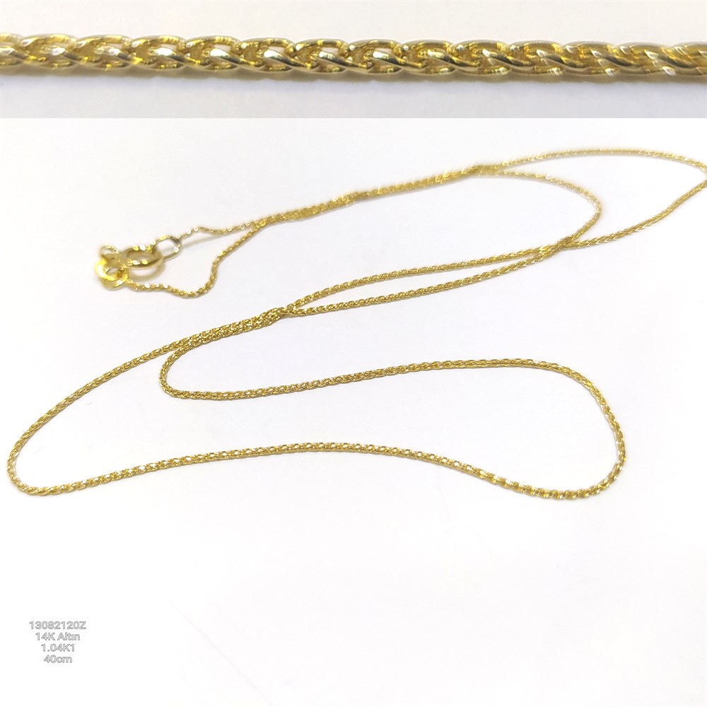 40cm İpek İnce Zincir 14 Ayar Altın