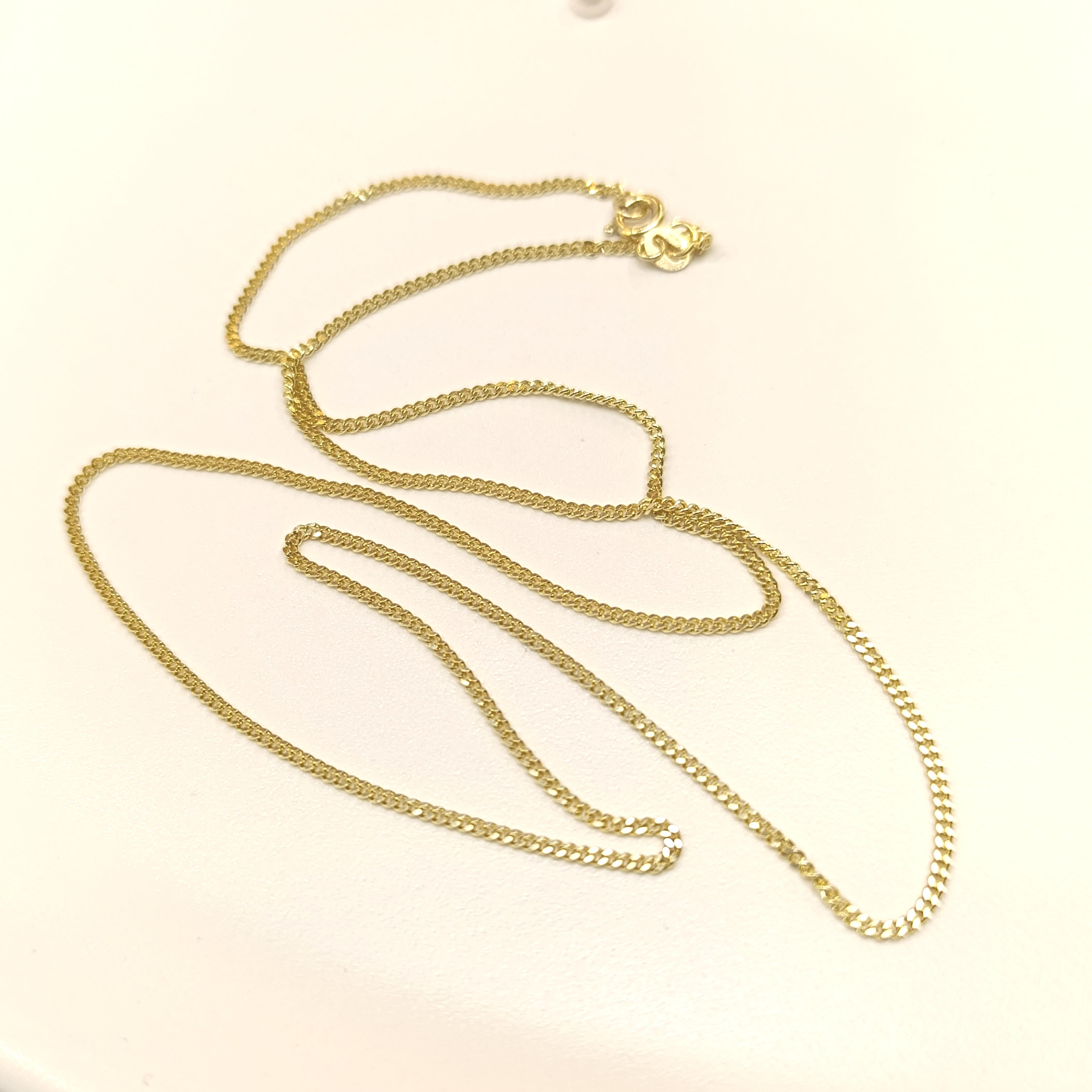 50cm İnce İçi Dolu Gurmet Zincir Kolye 14 Ayar Altın HD VİDEOLU