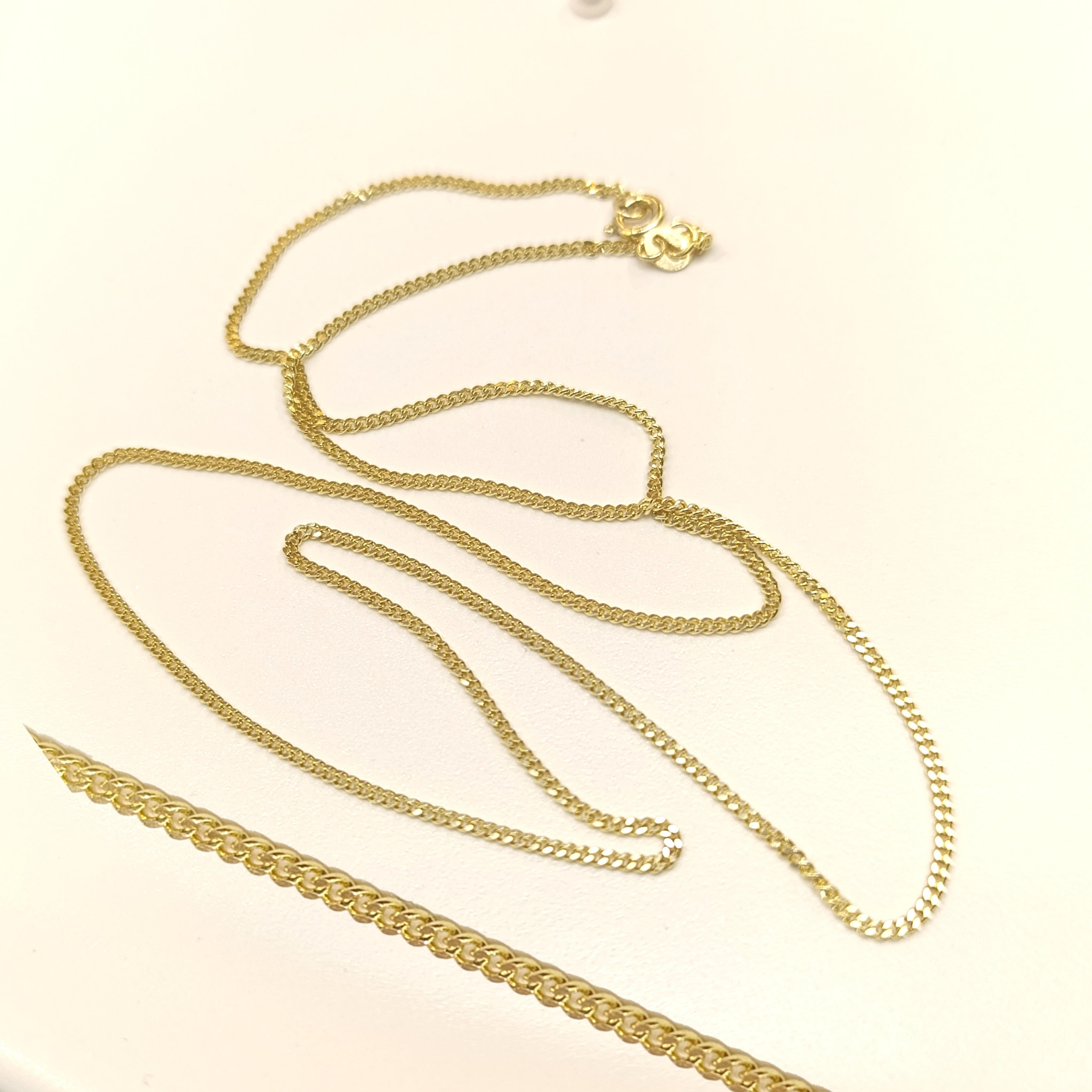 50cm İnce İçi Dolu Gurmet Zincir Kolye 14 Ayar Altın HD VİDEOLU