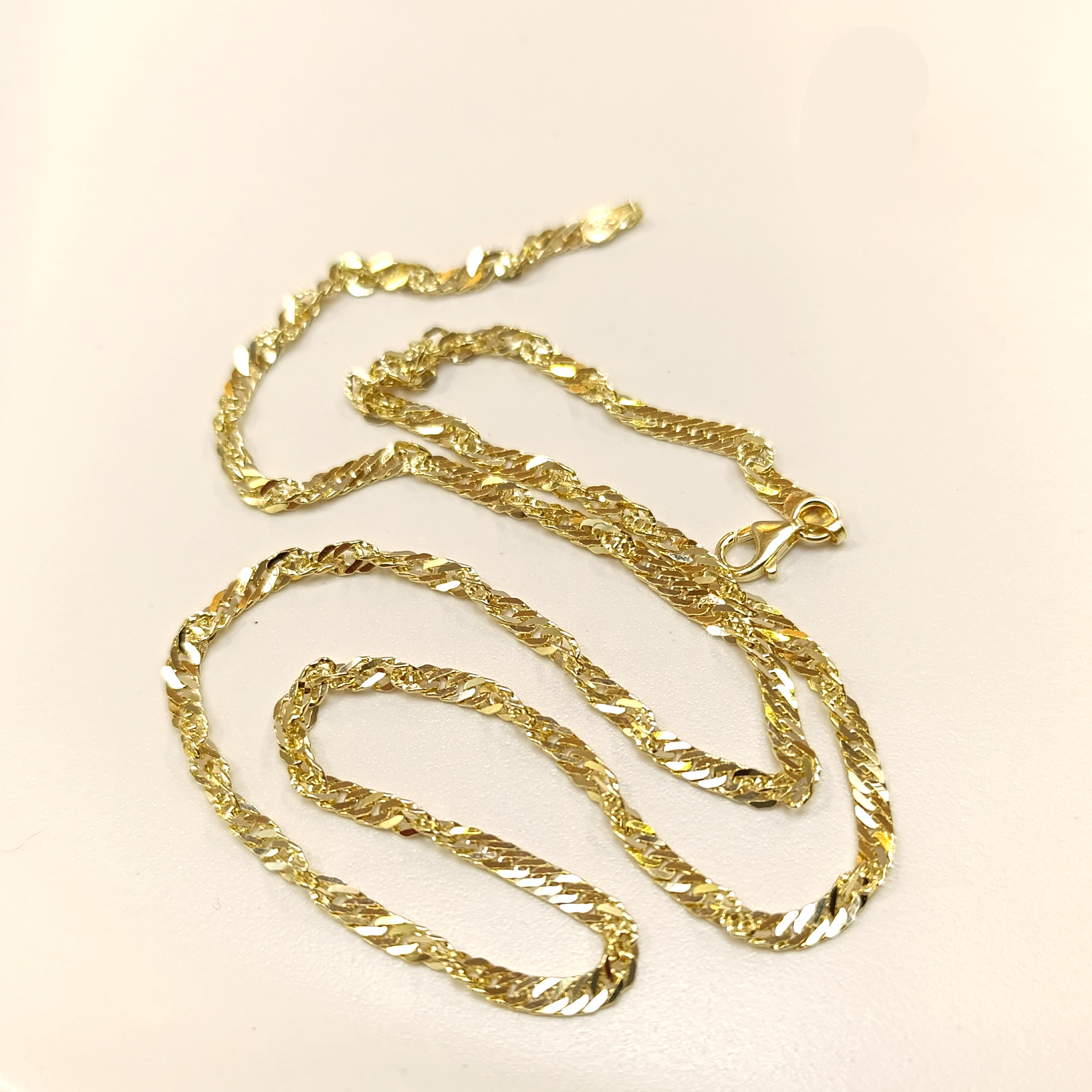 50cm Singapur Fırfır Zincir Kolye 14 Ayar Altın HD VİDEOLU