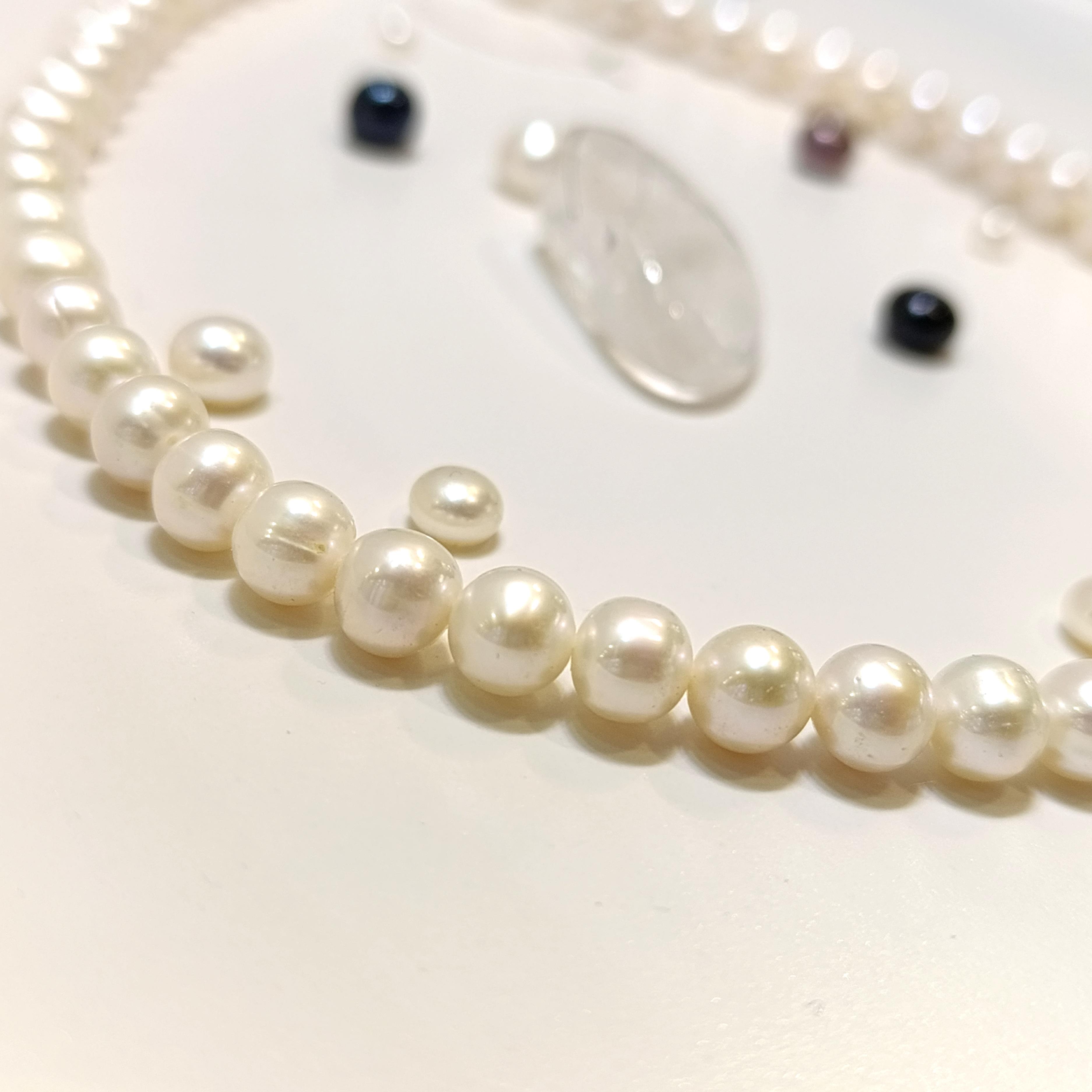 7.5mm Dizi İnci Kolye Ucu 14 Ayar Altın 4K VİDEOLU