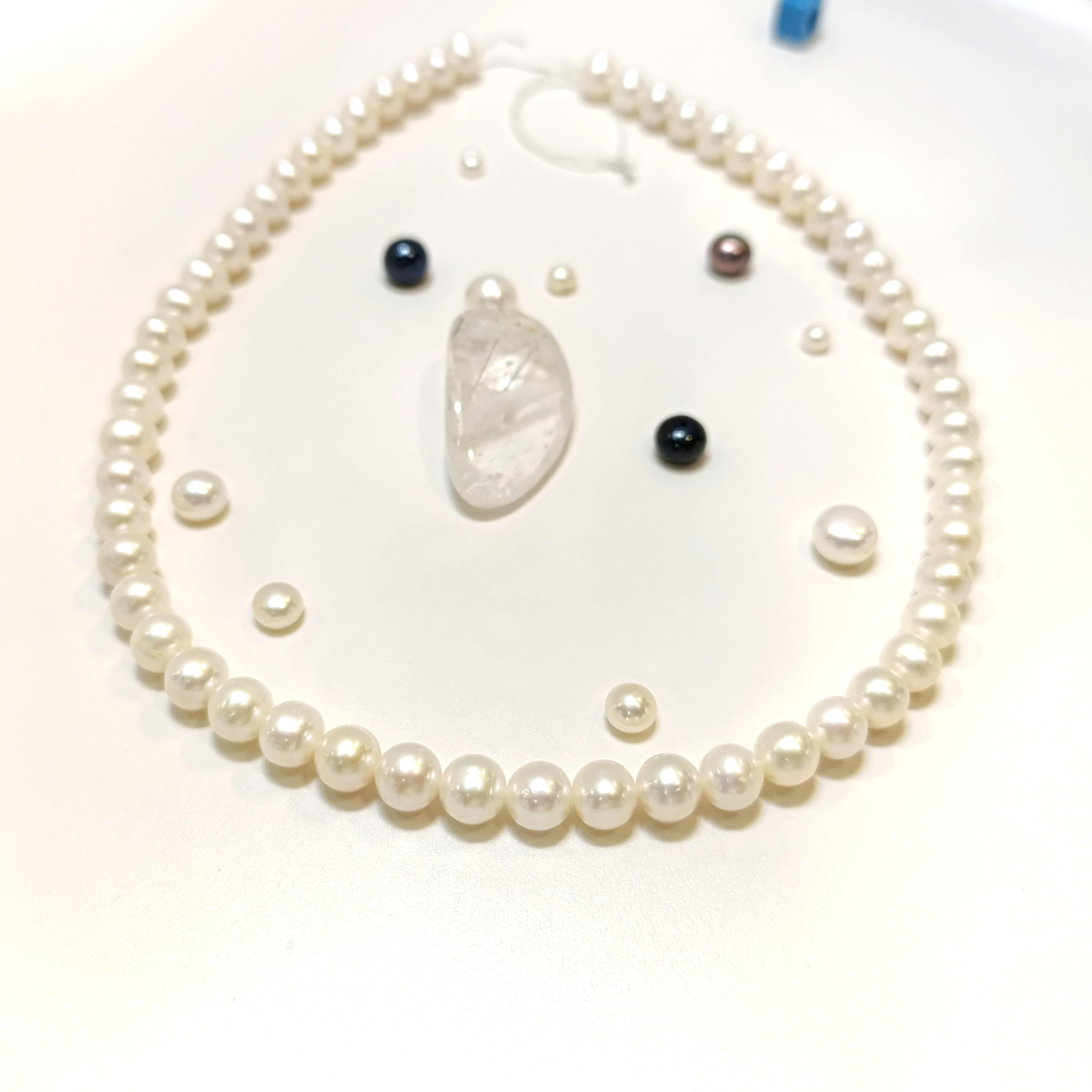 7.5mm Dizi İnci Kolye Ucu 14 Ayar Altın 4K VİDEOLU