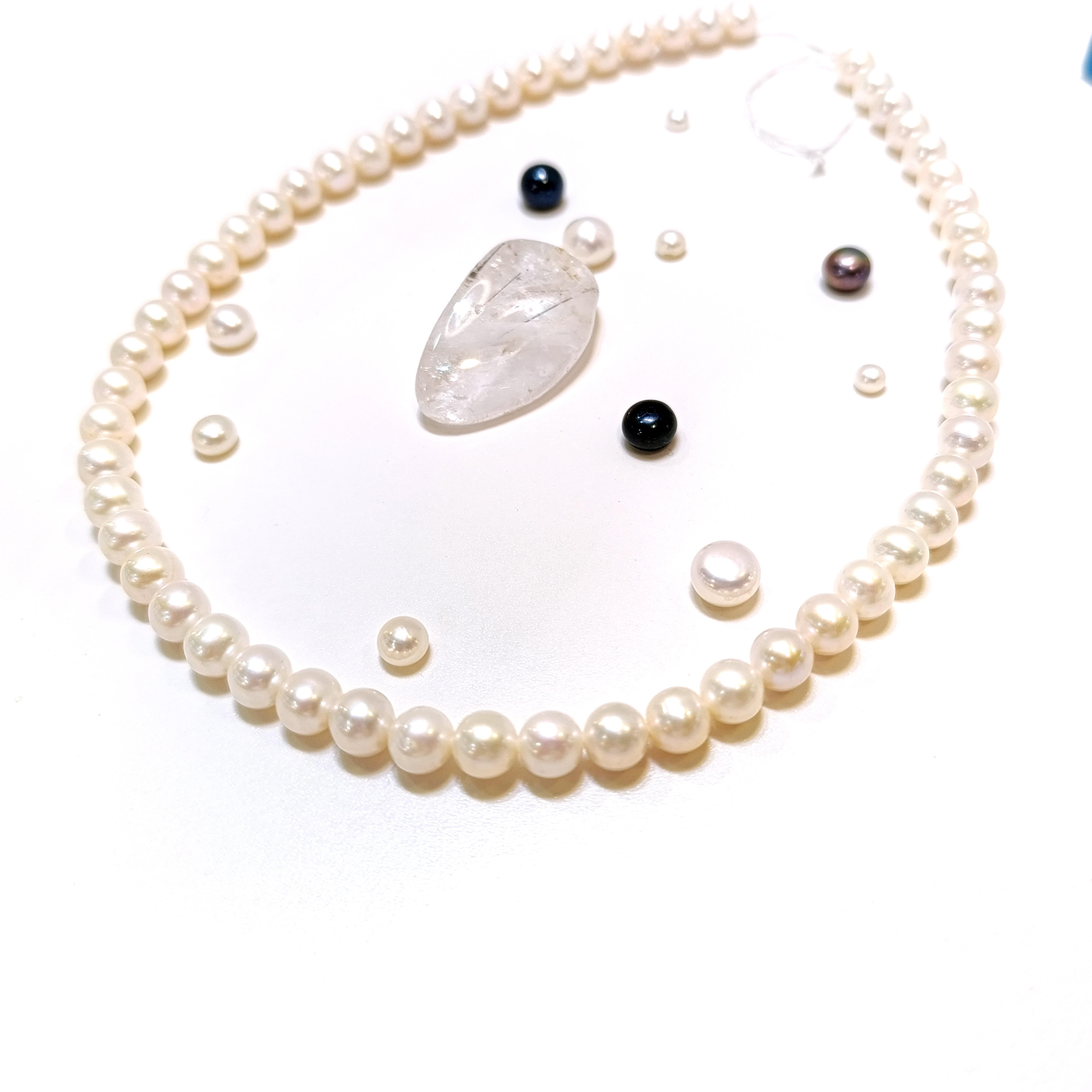 7.5mm Dizi İnci Kolye Ucu 14 Ayar Altın 4K VİDEOLU