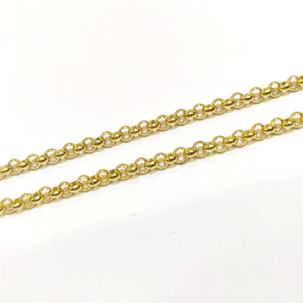 71cm içi Tam Dolu Doç Rolo Zincir Kolye 14 Ayar Altın