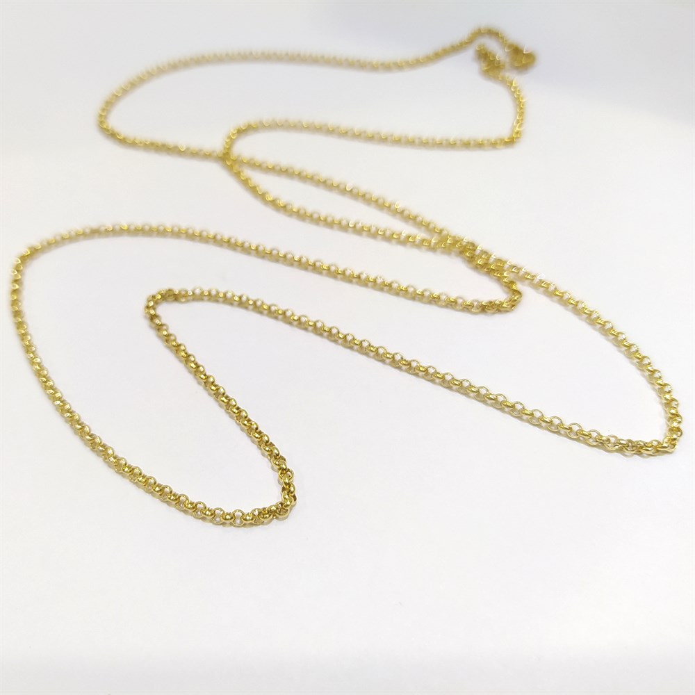 71cm içi Tam Dolu Doç Rolo Zincir Kolye 14 Ayar Altın