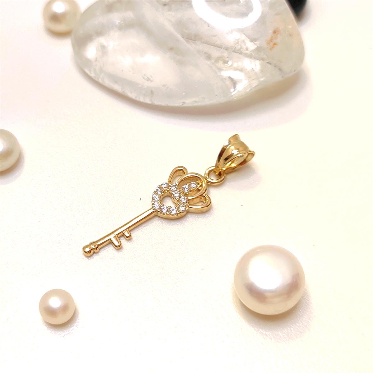 Anahtar Kolye Ucu Kolye Ucu 14 Ayar Altın HD VİDEOLU