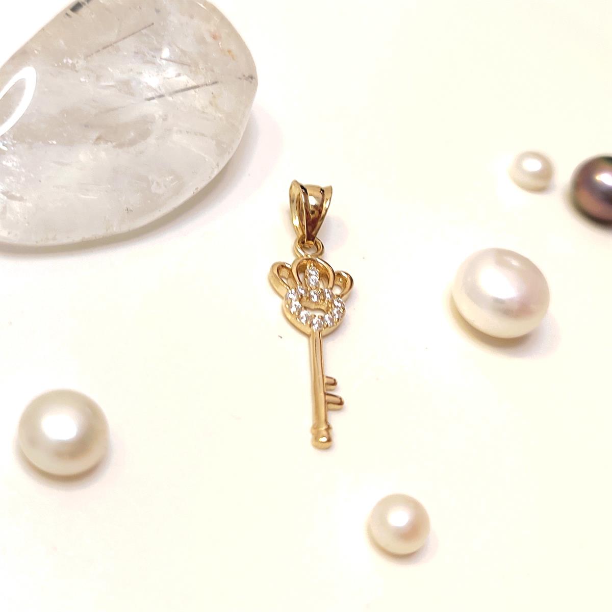 Anahtar Kolye Ucu Kolye Ucu 14 Ayar Altın HD VİDEOLU