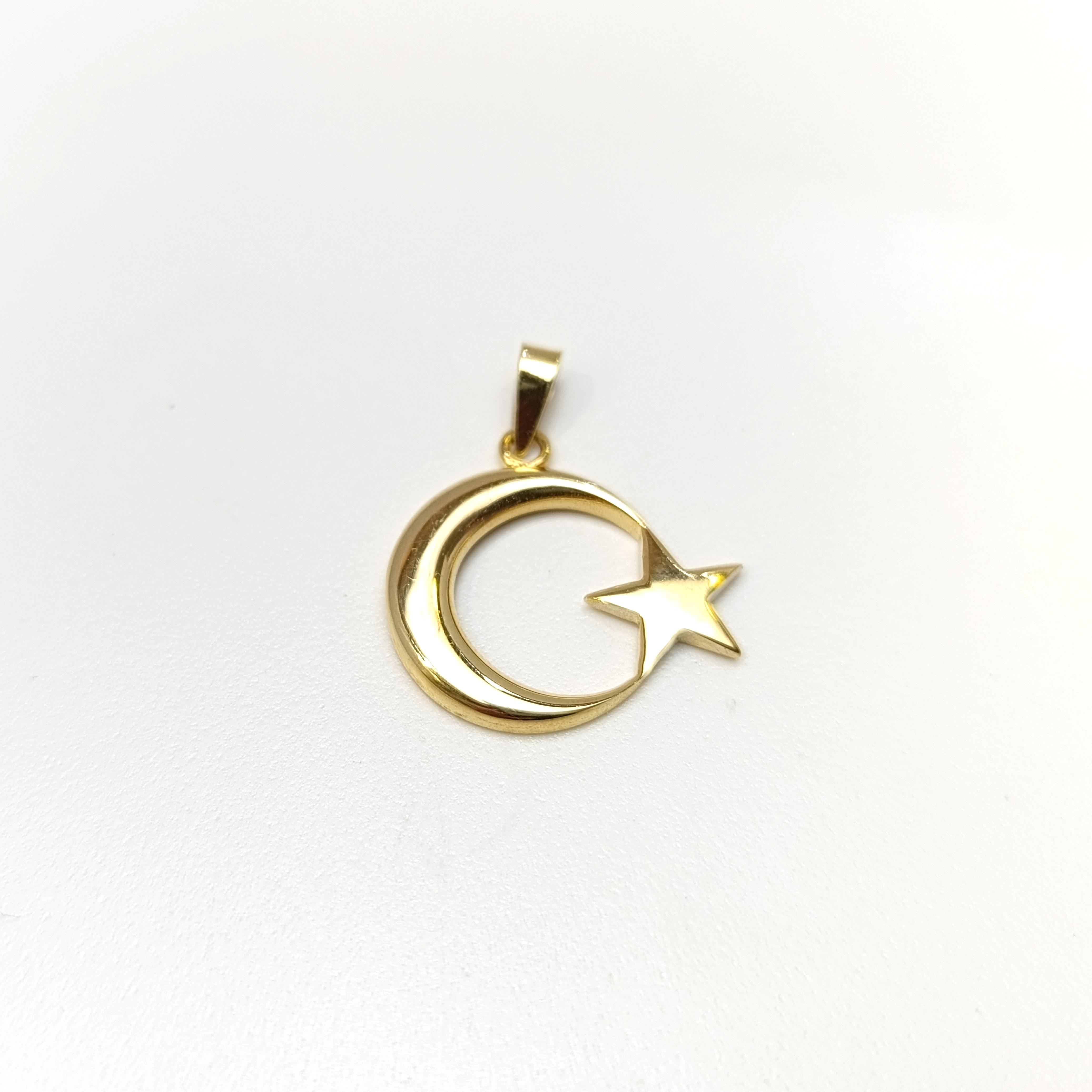 Ay Yıldız Kolye 14 Ayar Altın HD VİDEOLU