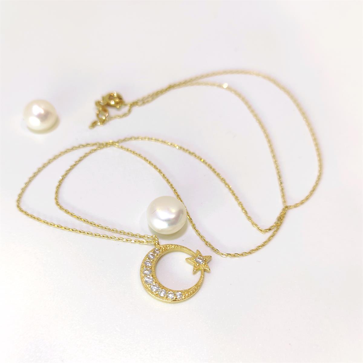 Ay Yıldız Kolye 14 Ayar Altın HD VİDEOLU