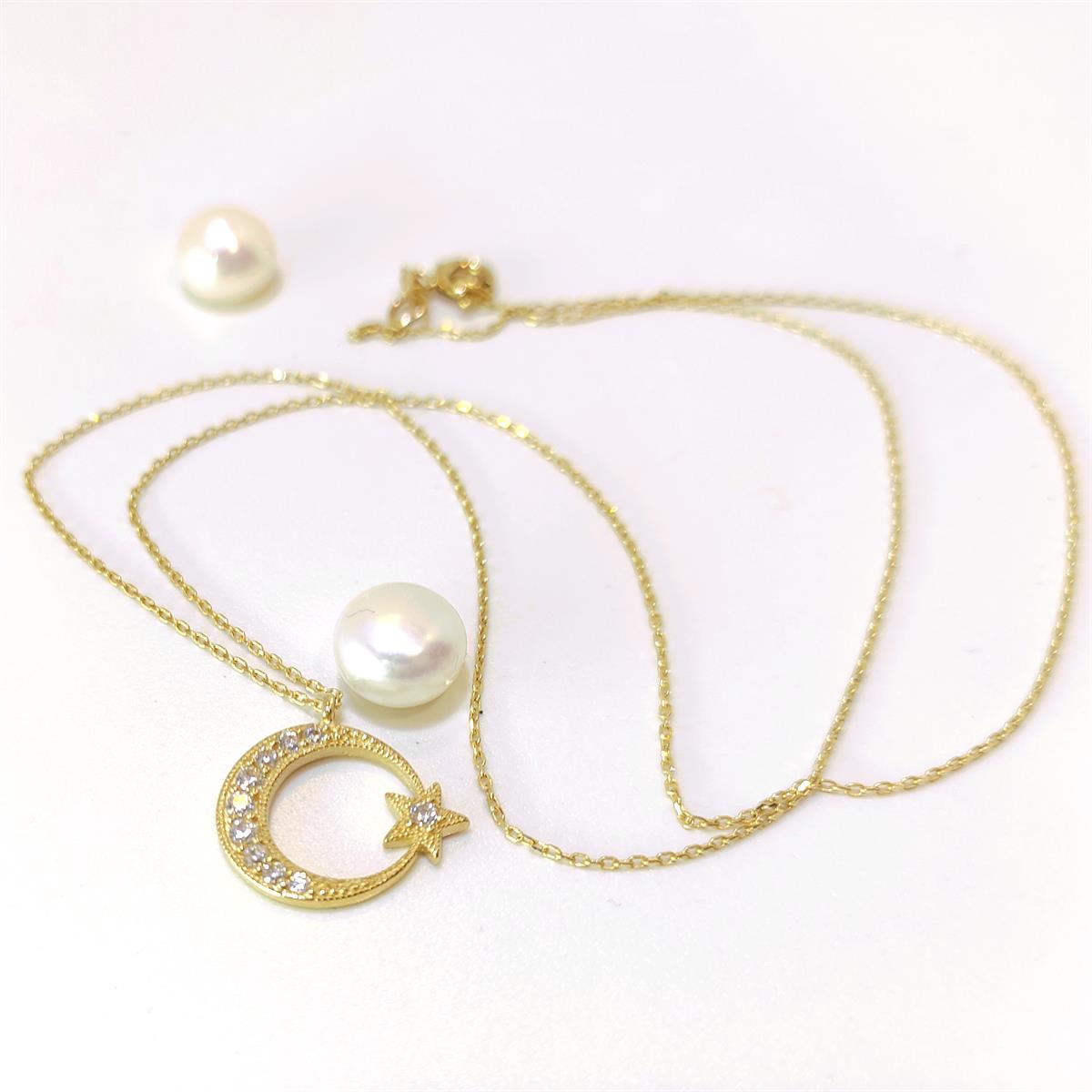 Ay Yıldız Kolye 14 Ayar Altın HD VİDEOLU