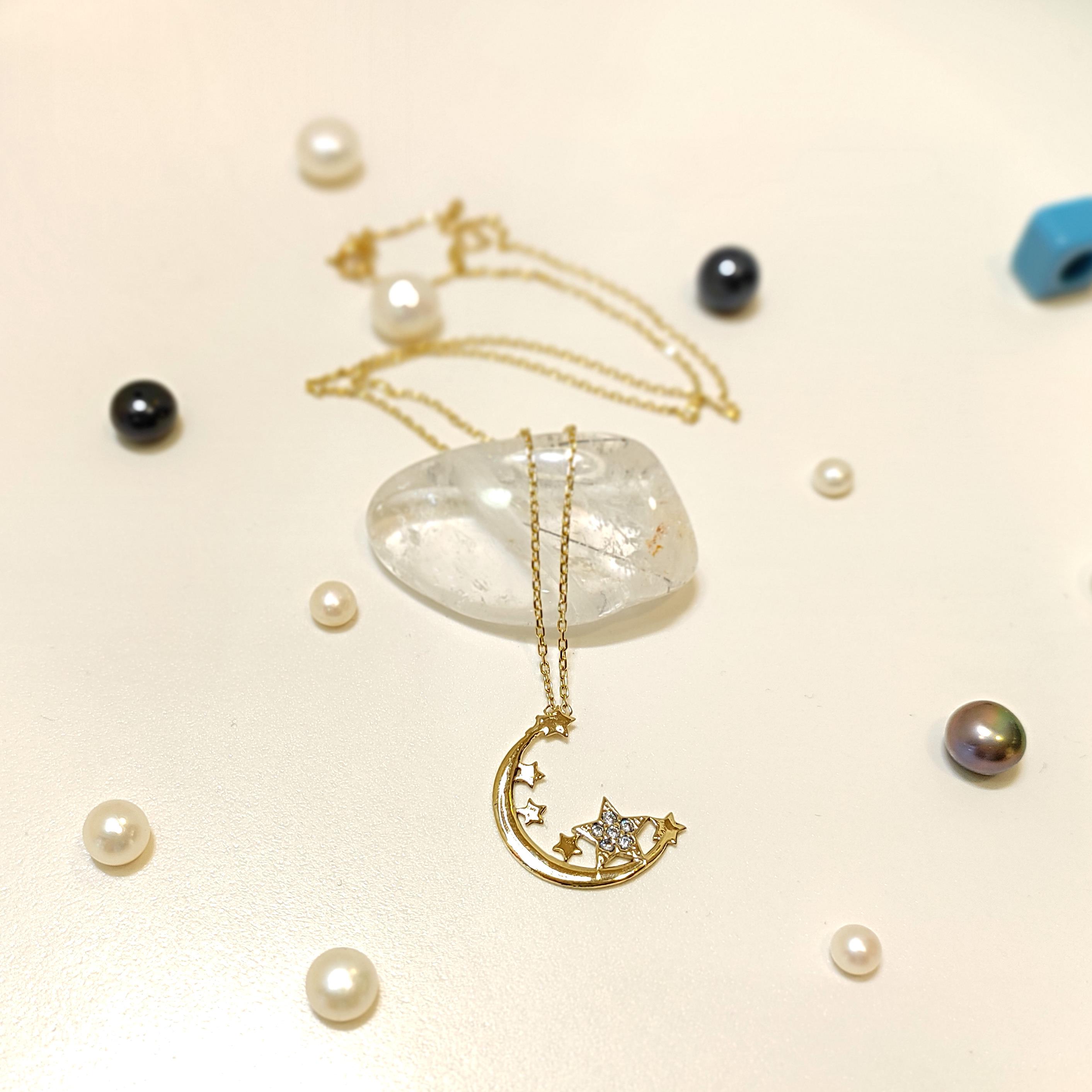 Ayyıldız Kolye 14 Ayar Altın  HD VİDEOLU