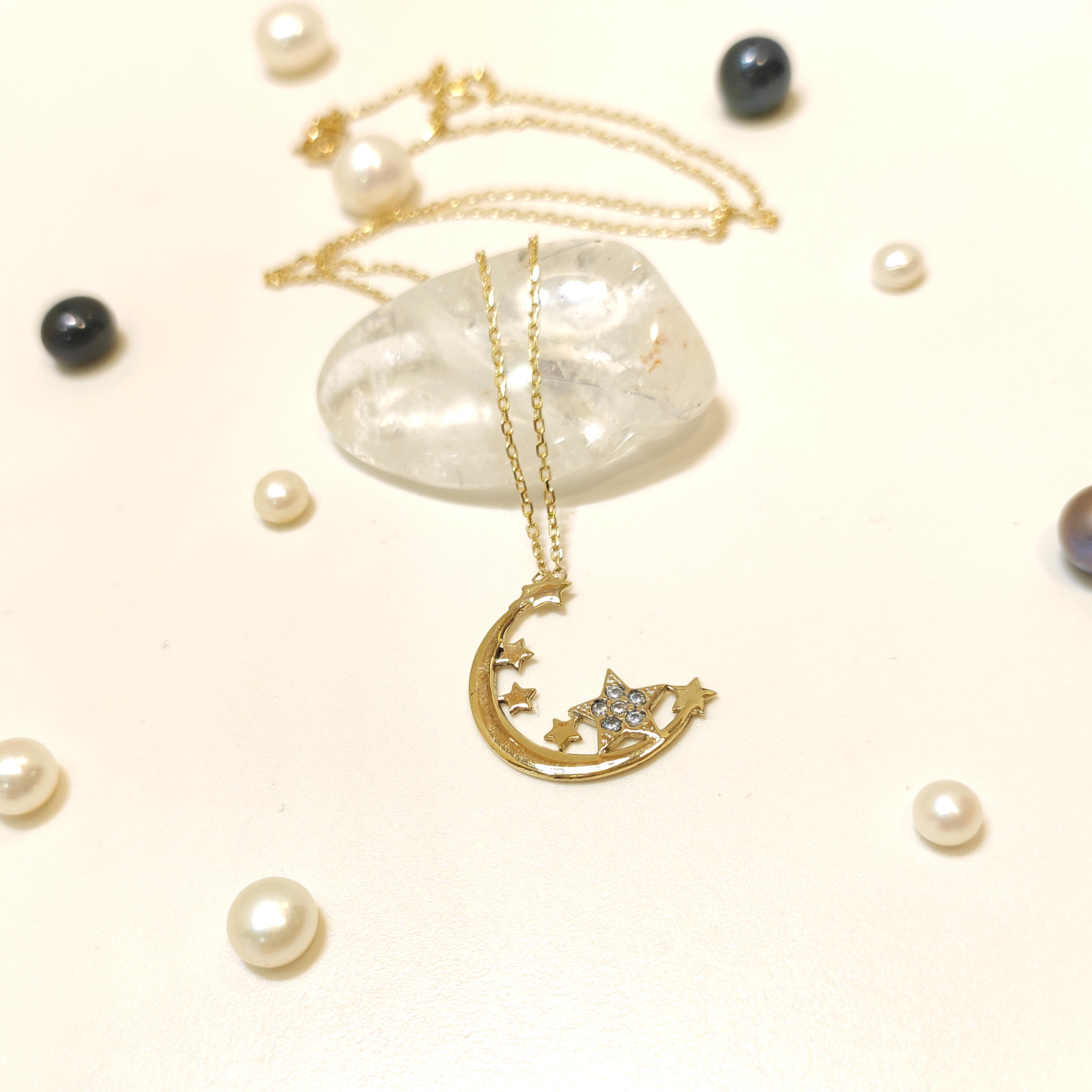 Ayyıldız Kolye 14 Ayar Altın  HD VİDEOLU