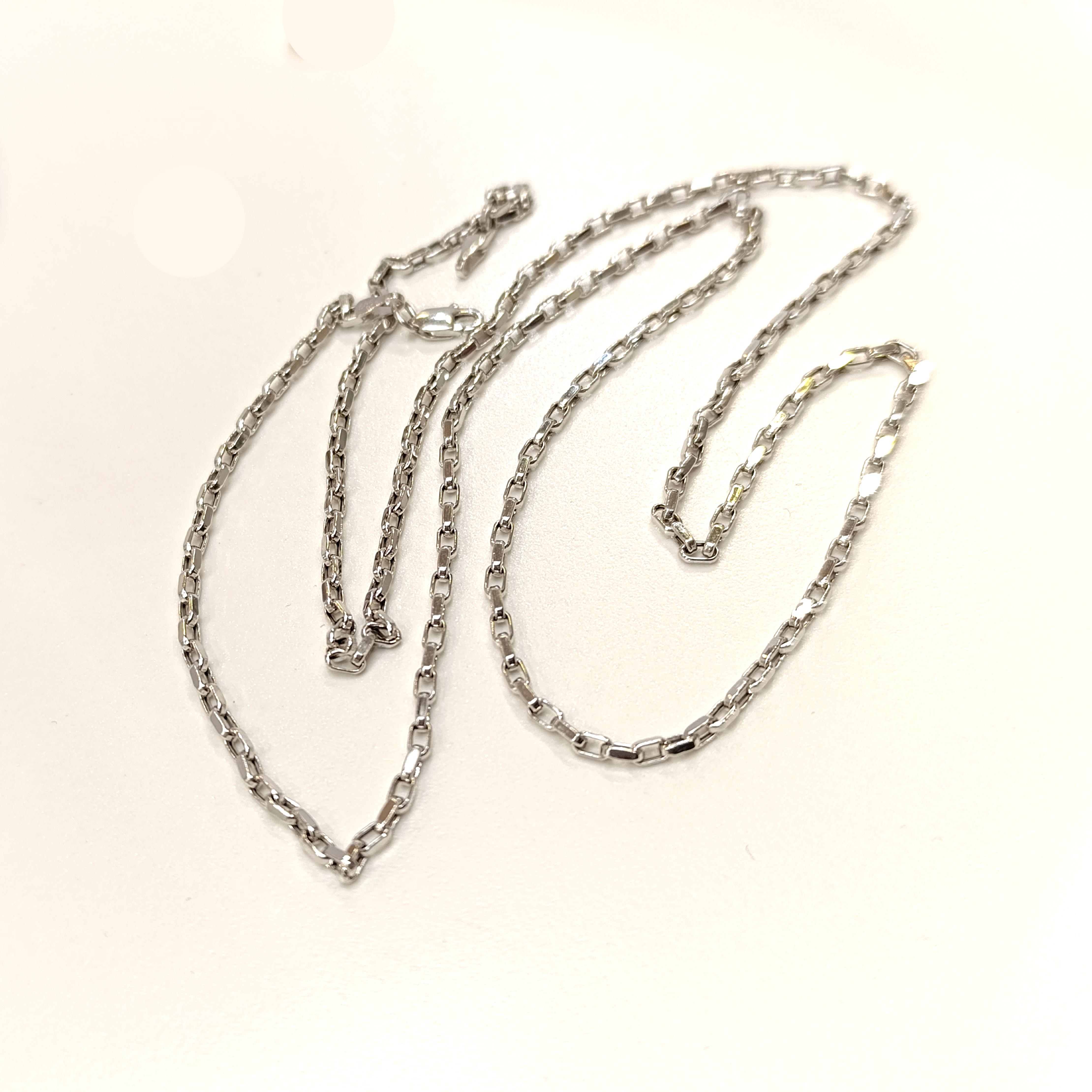 Beyaz 65cm Baget Zincir Kolye 14 Ayar Altın HD VİDEOLU