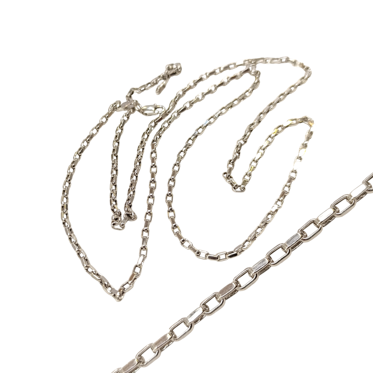 Beyaz 65cm Baget Zincir Kolye 14 Ayar Altın HD VİDEOLU