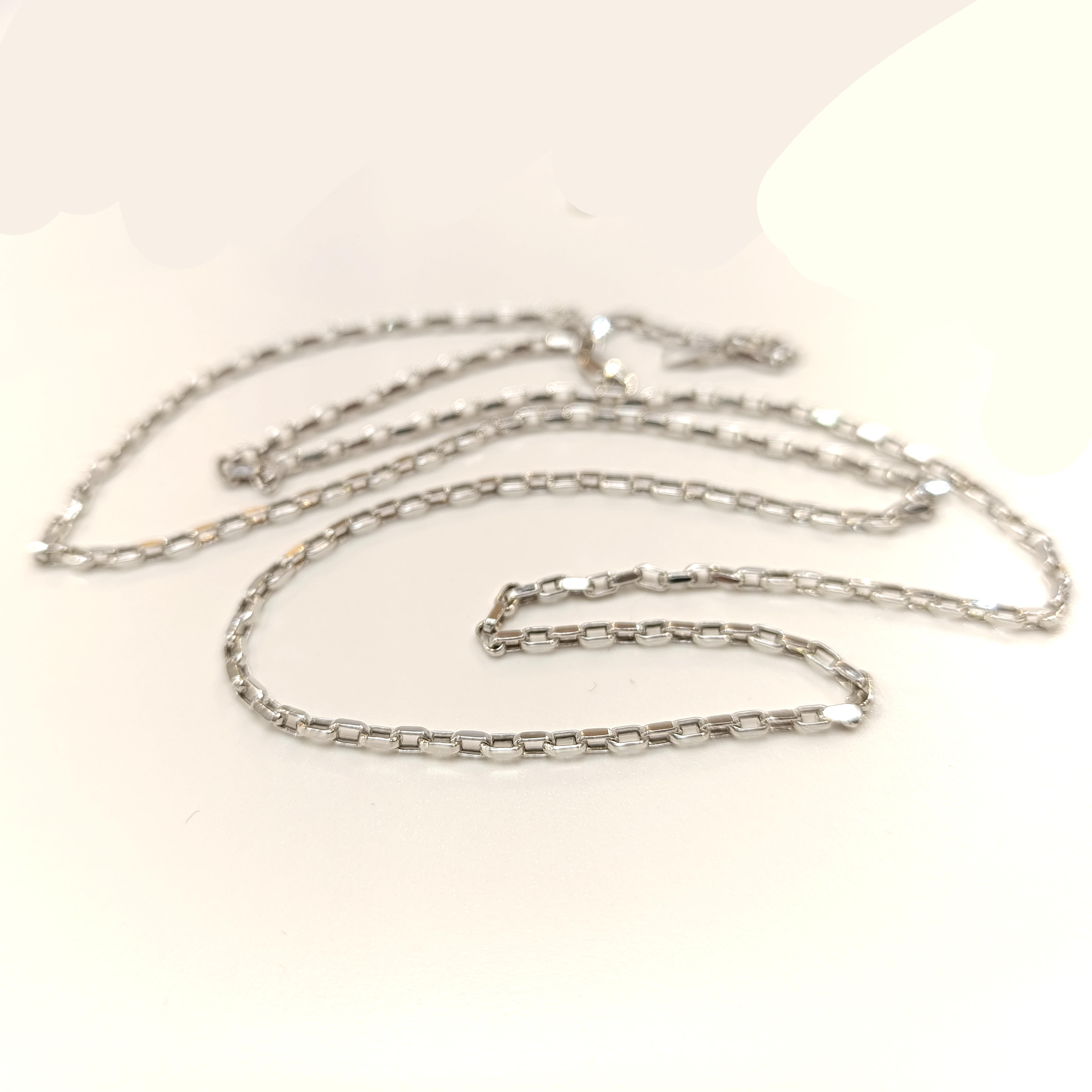 Beyaz 65cm Baget Zincir Kolye 14 Ayar Altın HD VİDEOLU