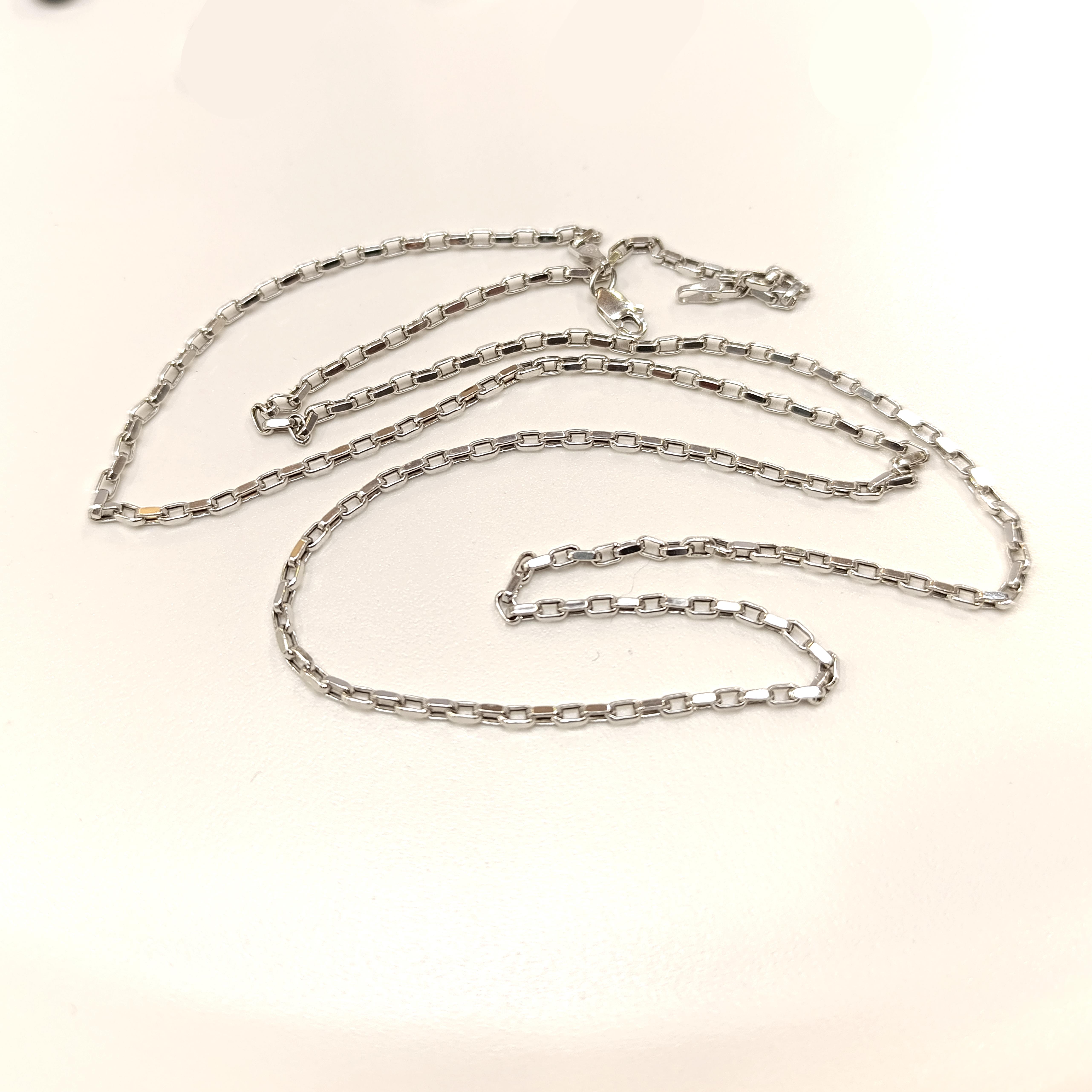 Beyaz 65cm Baget Zincir Kolye 14 Ayar Altın HD VİDEOLU