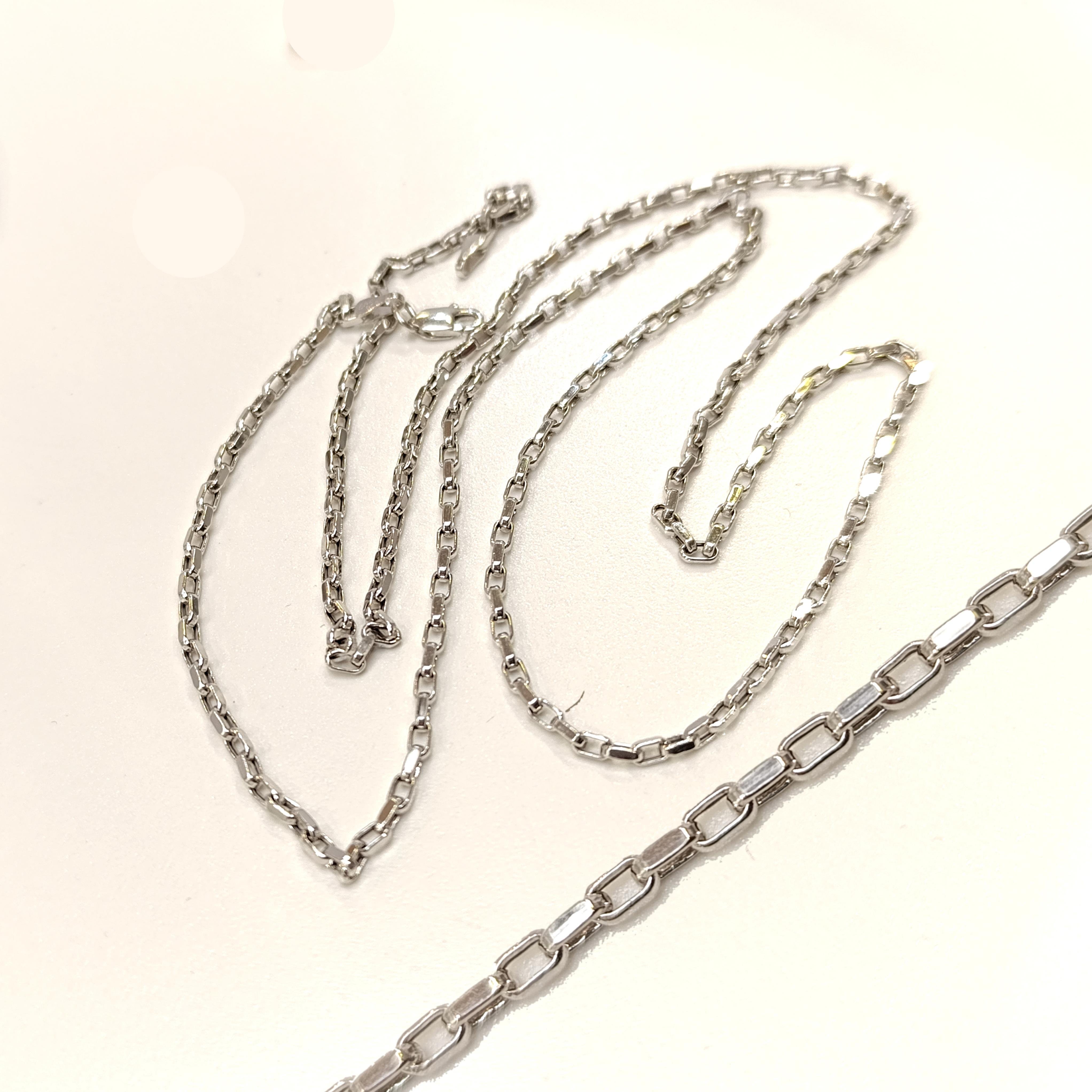 Beyaz 65cm Baget Zincir Kolye 14 Ayar Altın HD VİDEOLU