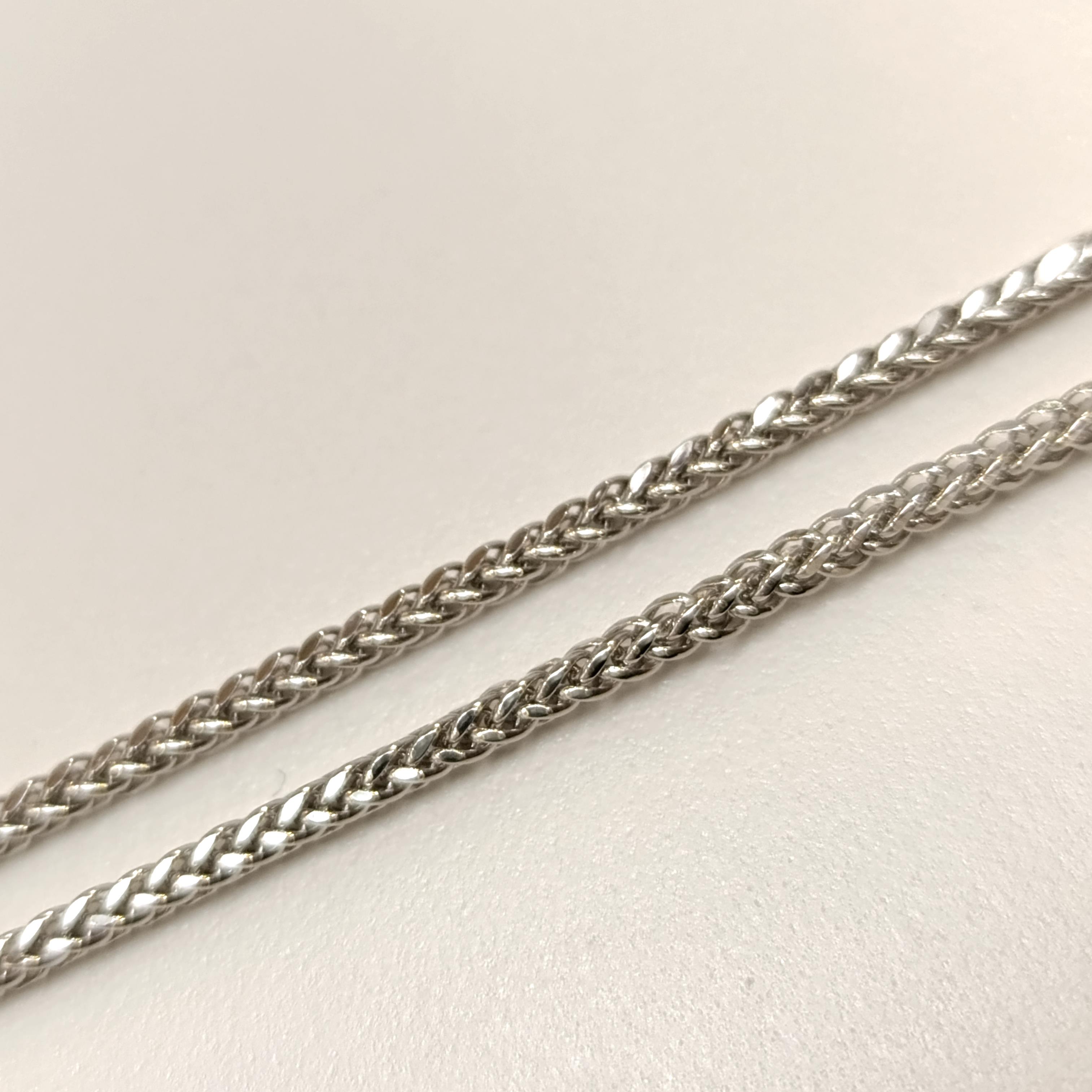 Beyaz 65cm Başak Örgü Zincir Kolye 14 Ayar Altın HD VİDEOLU