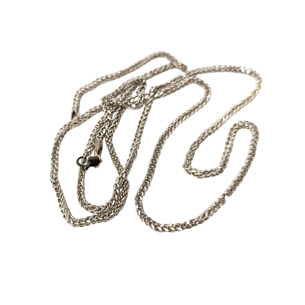 Beyaz 65cm Başak Örgü Zincir Kolye 14 Ayar Altın HD VİDEOLU