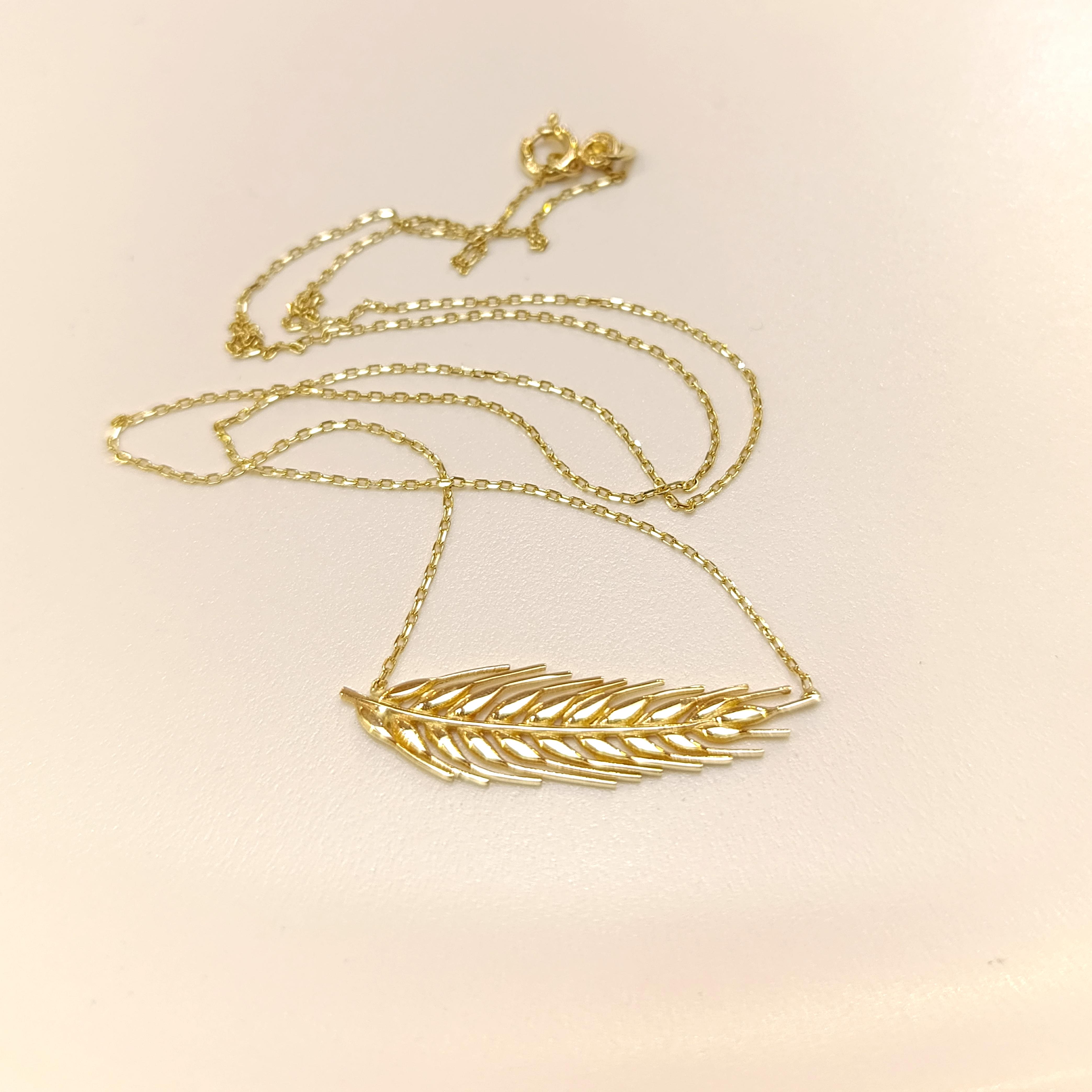 Buğday Başağı Kolye 14 Ayar Altın HD VİDEOLU