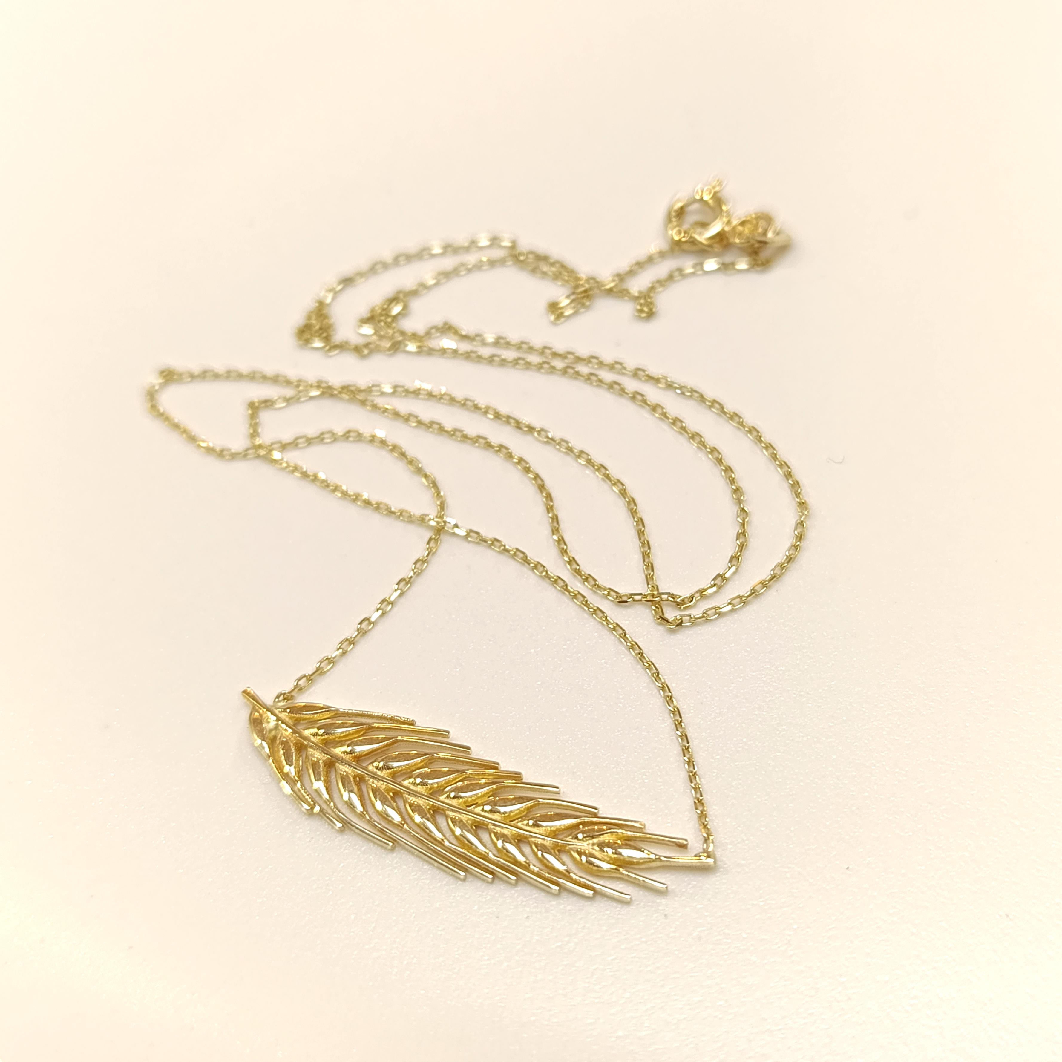 Buğday Başağı Kolye 14 Ayar Altın HD VİDEOLU